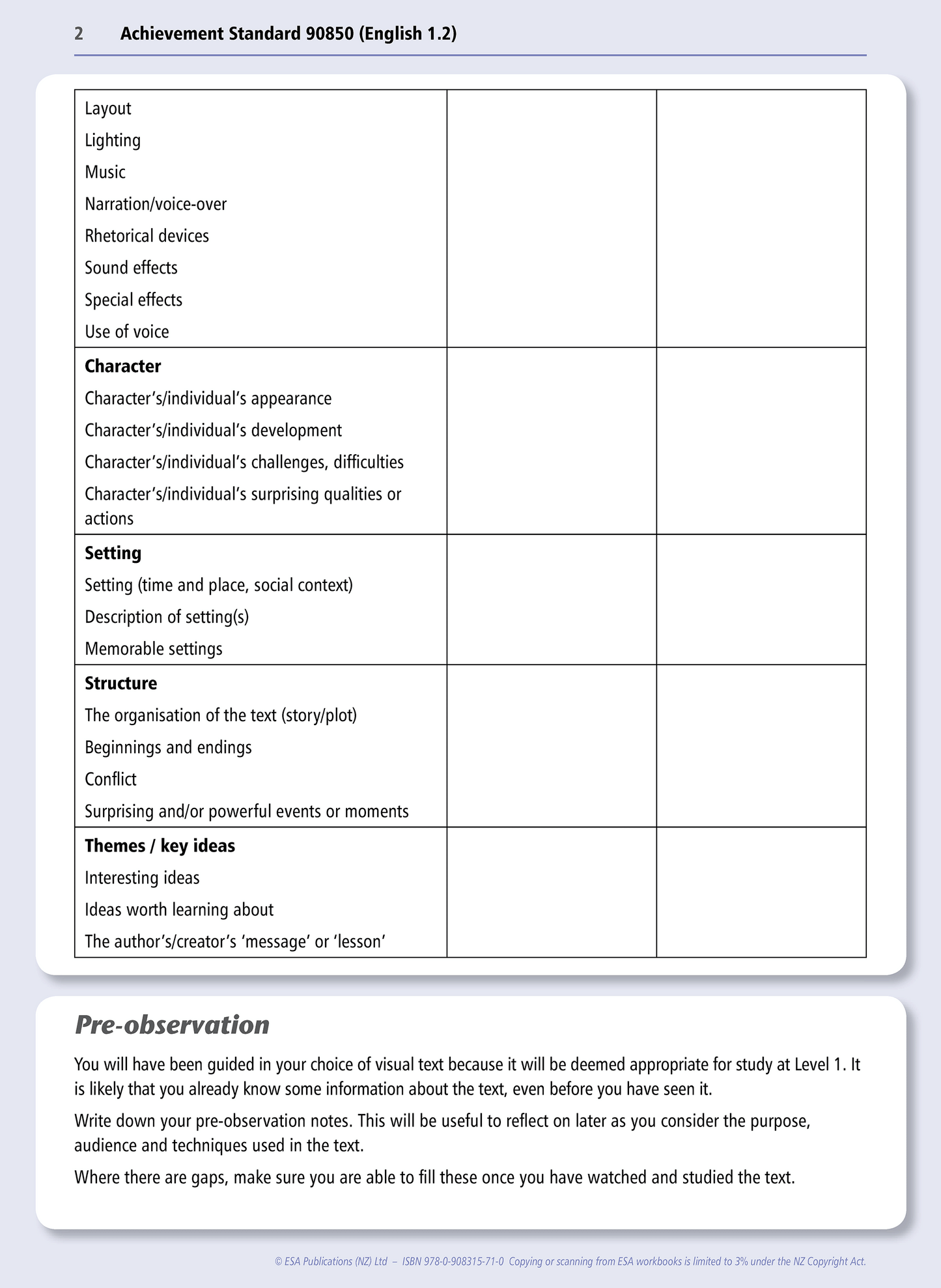 Level 1 Visual Texts 1.2 Learning Workbook