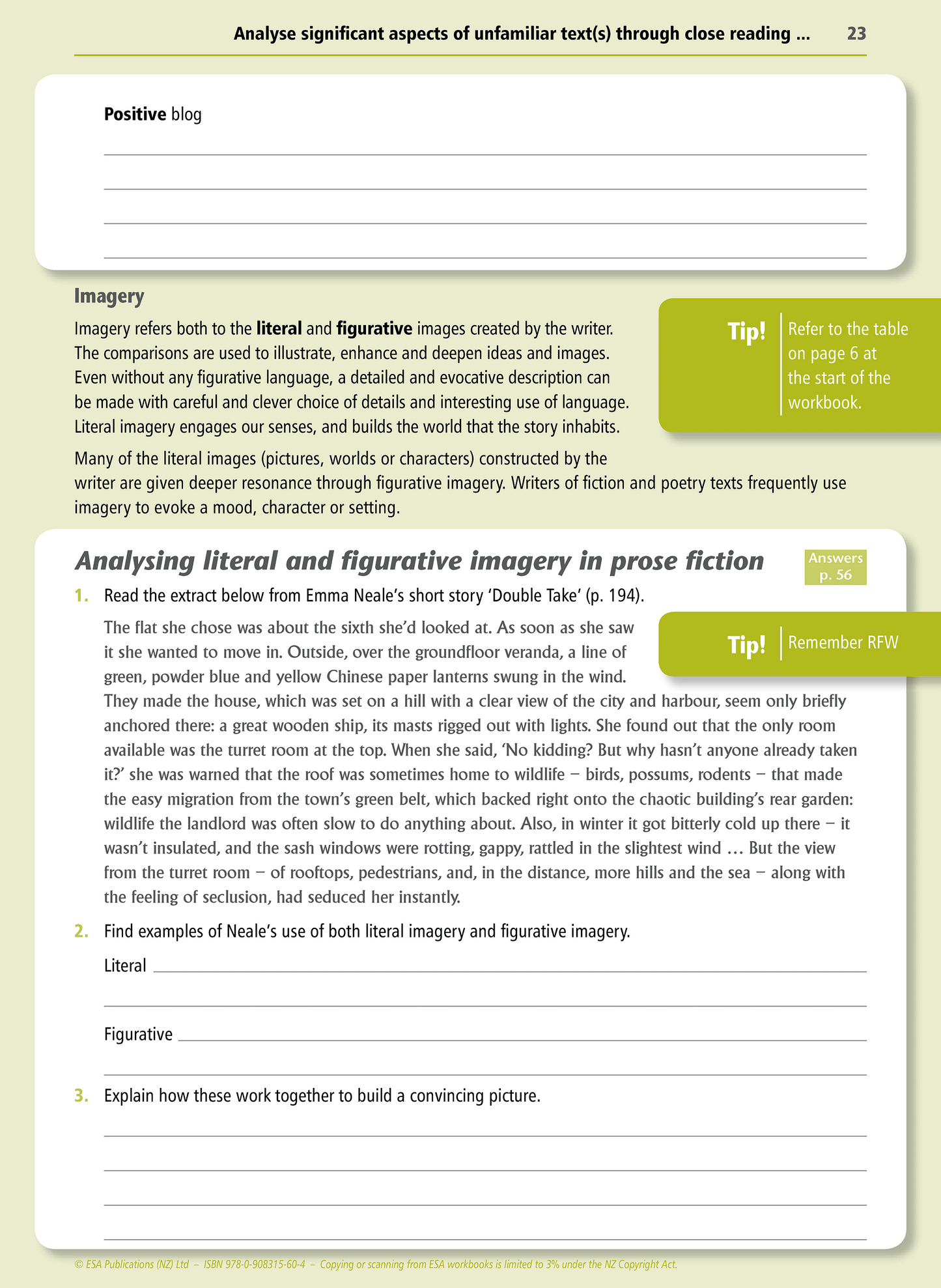 Level 2 Unfamiliar Texts 2.3 Learning Workbook