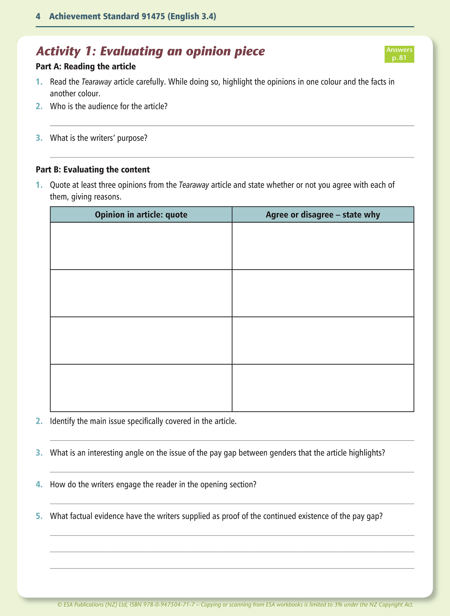 Level 3 Fluent Writing 3.4 Learning Workbook