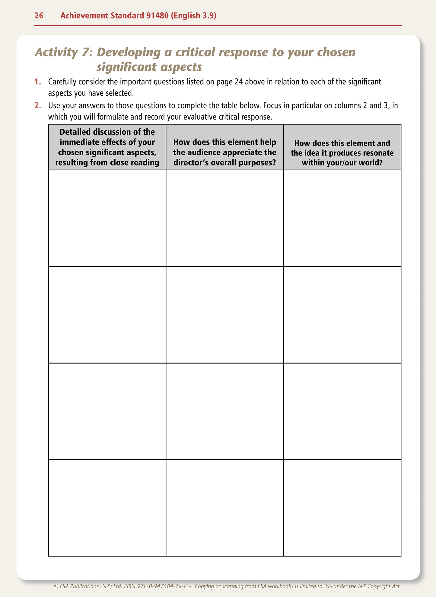 Level 3 Close Viewing of a Visual Text 3.9 Learning Workbook