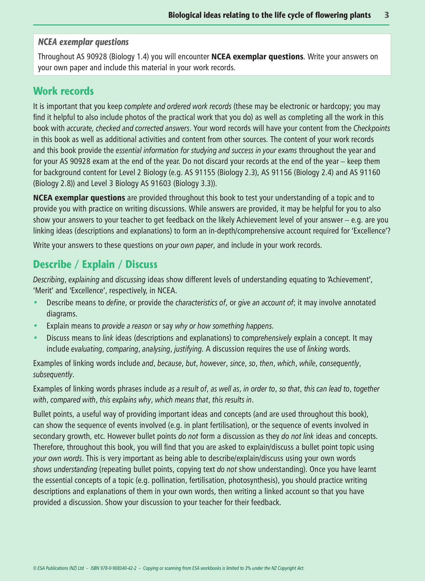 Level 1 Flowering Plants 1.4 Learning Workbook