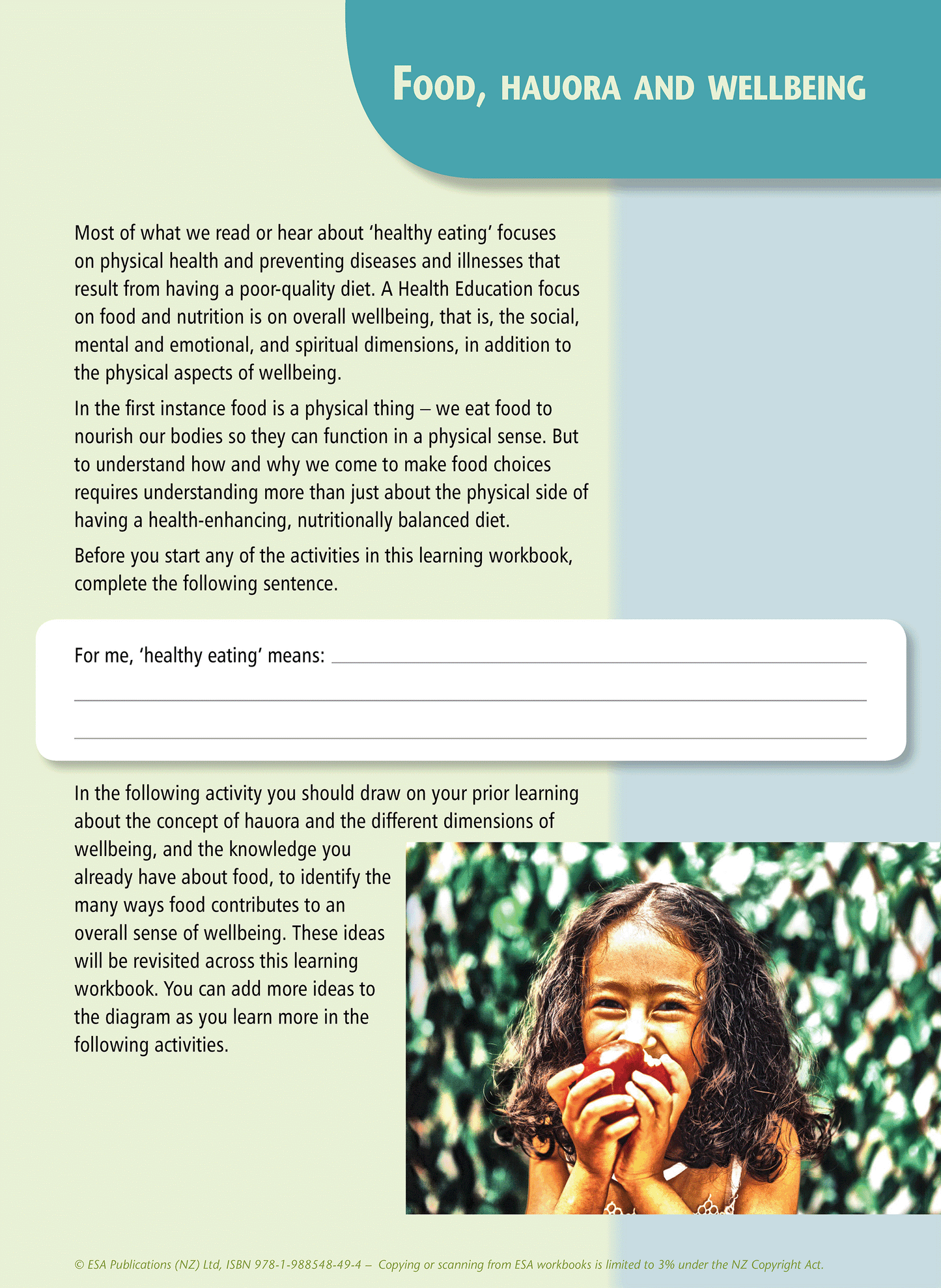 Level 5 Food, Nutrition and Wellbeing Learning Workbook