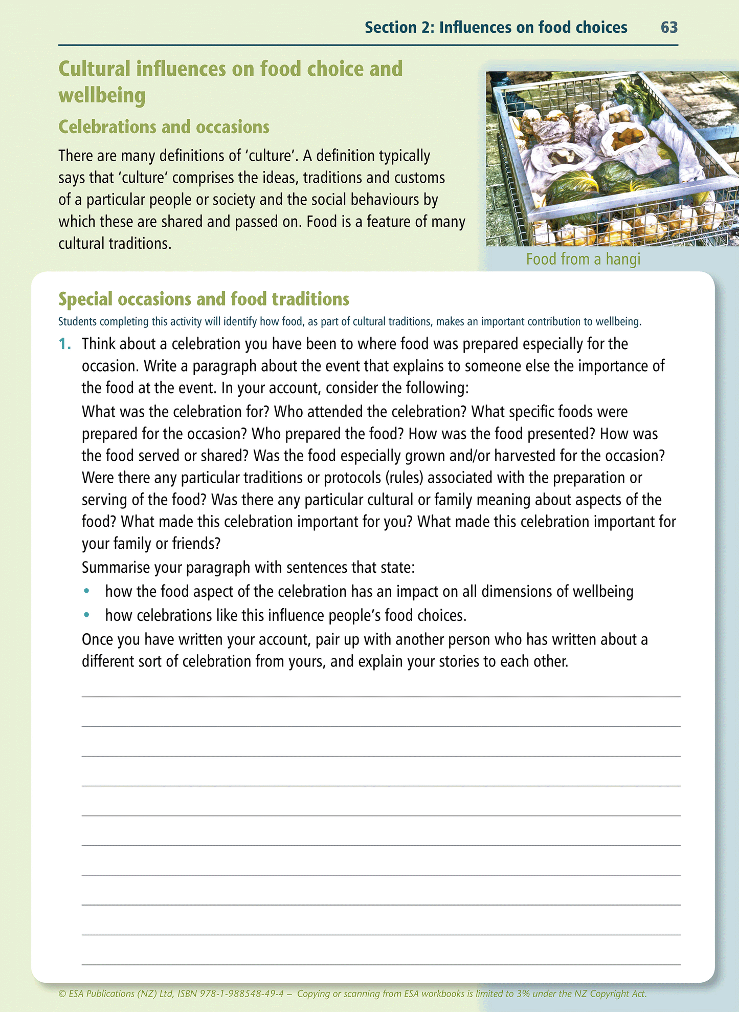 Level 5 Food, Nutrition and Wellbeing Learning Workbook