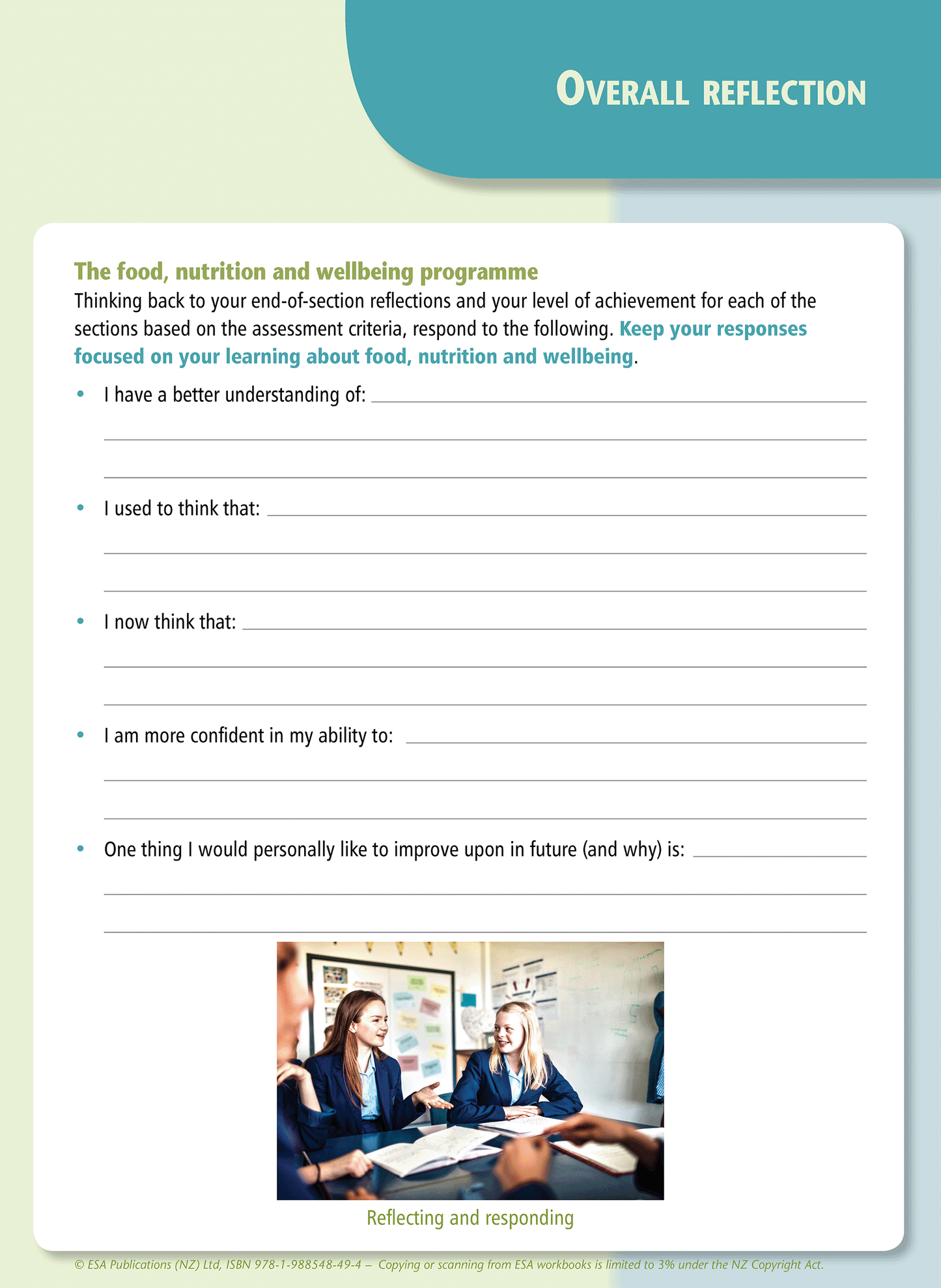 Level 5 Food, Nutrition and Wellbeing Learning Workbook