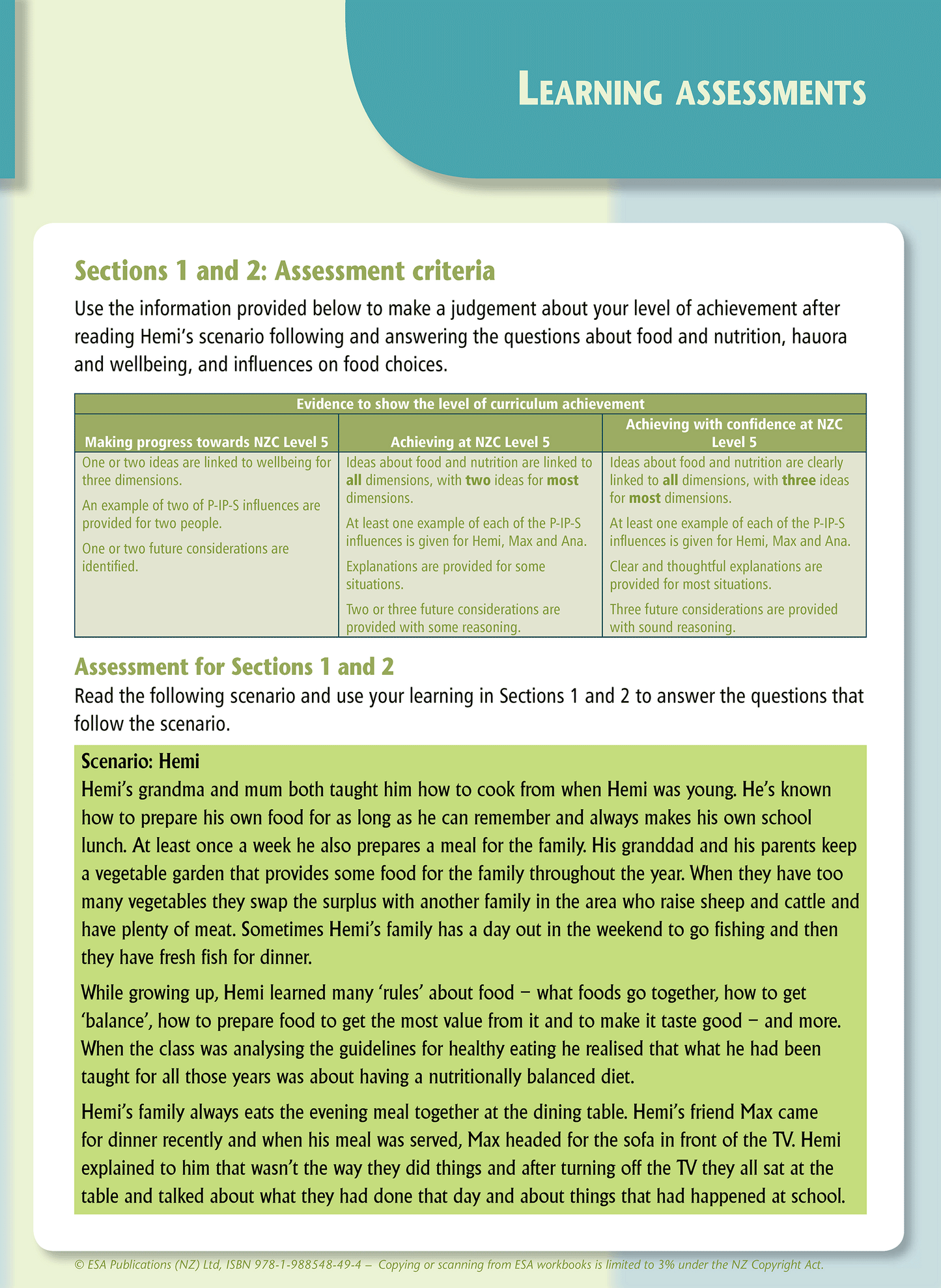 Level 5 Food, Nutrition and Wellbeing Learning Workbook