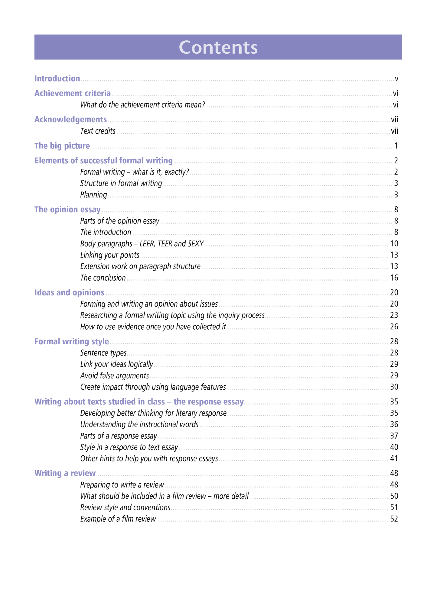 Level 1 Formal Writing 1.5 Learning Workbook