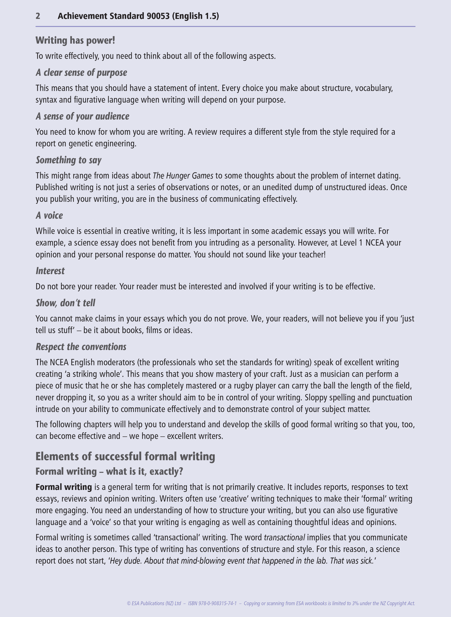 Level 1 Formal Writing 1.5 Learning Workbook - SPECIAL (damaged stock at $5 each)