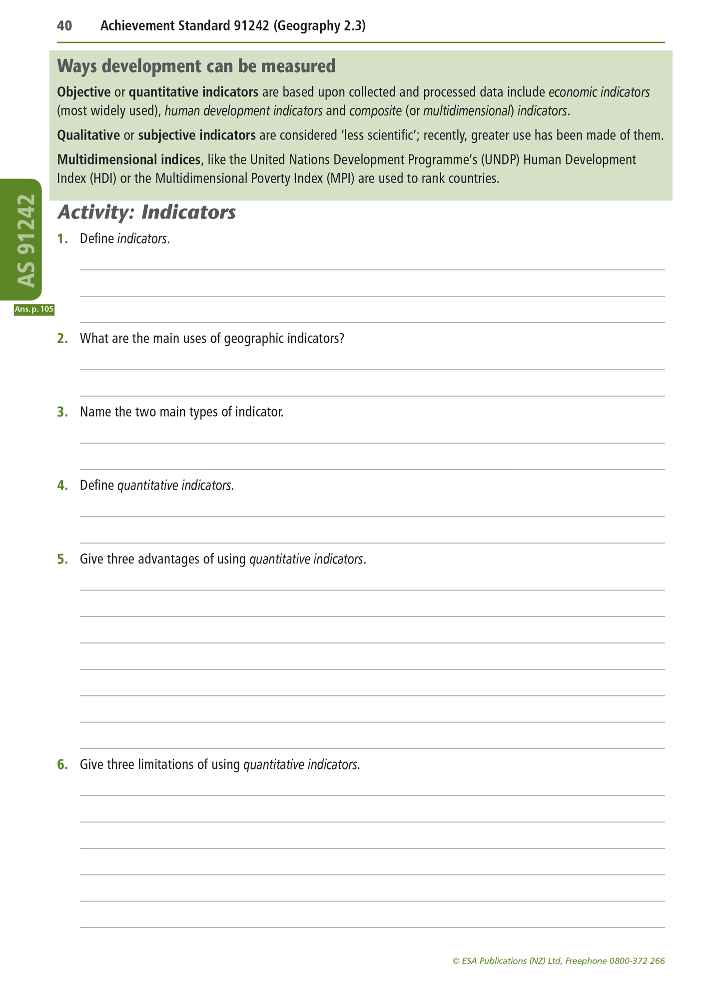 Level 2 Geography Learning Workbook