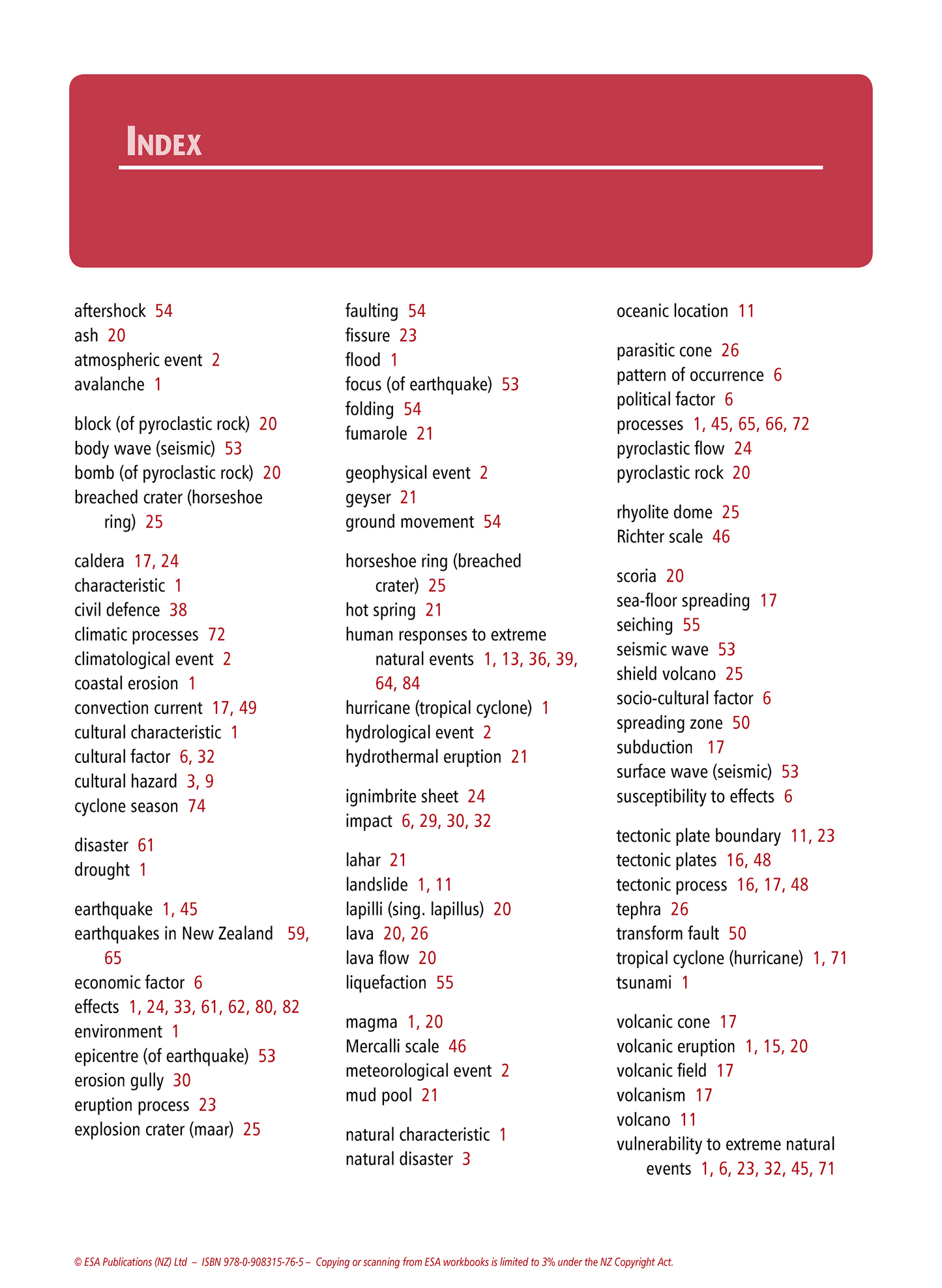 Level 1 Extreme Natural Events 1.1 Learning Workbook