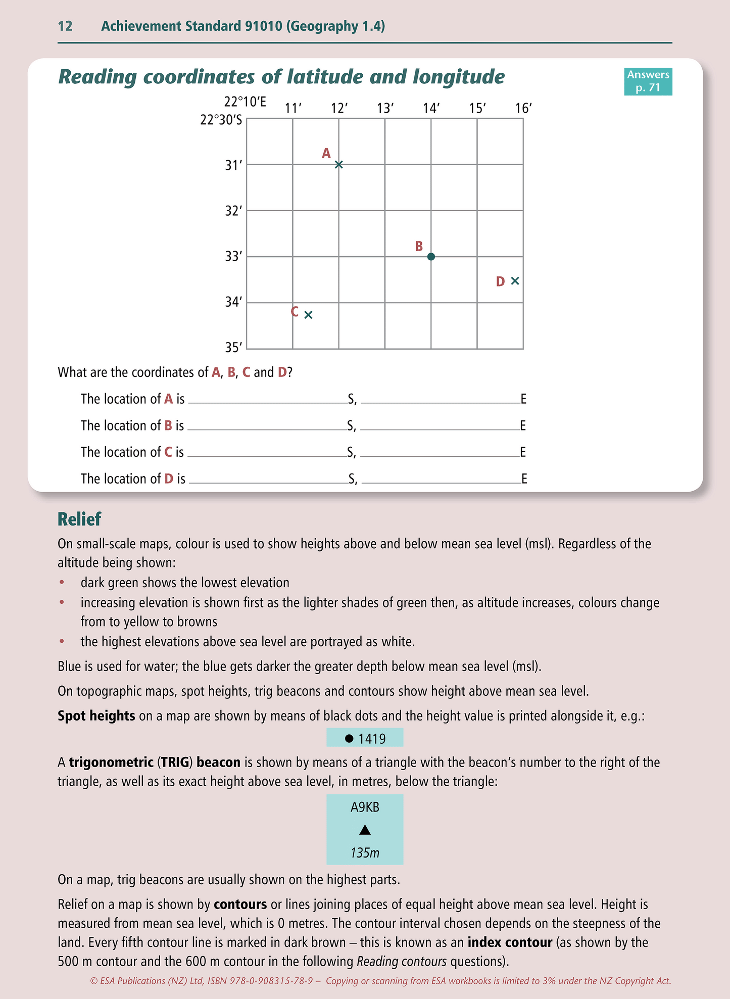 Level 1 Geographic Skills 1.4 Learning Workbook