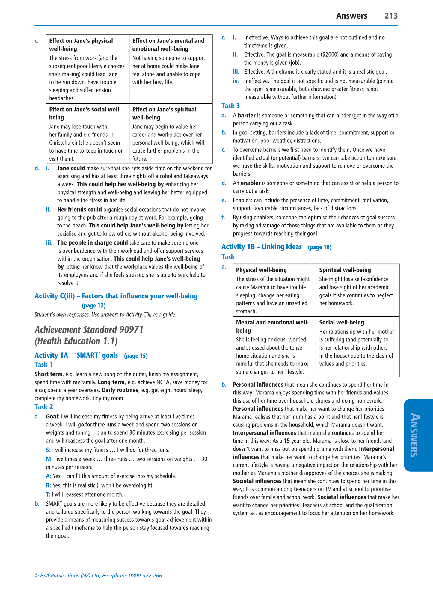 Level 1 Health Education Learning Workbook - SPECIAL (damaged stock at $10 each)