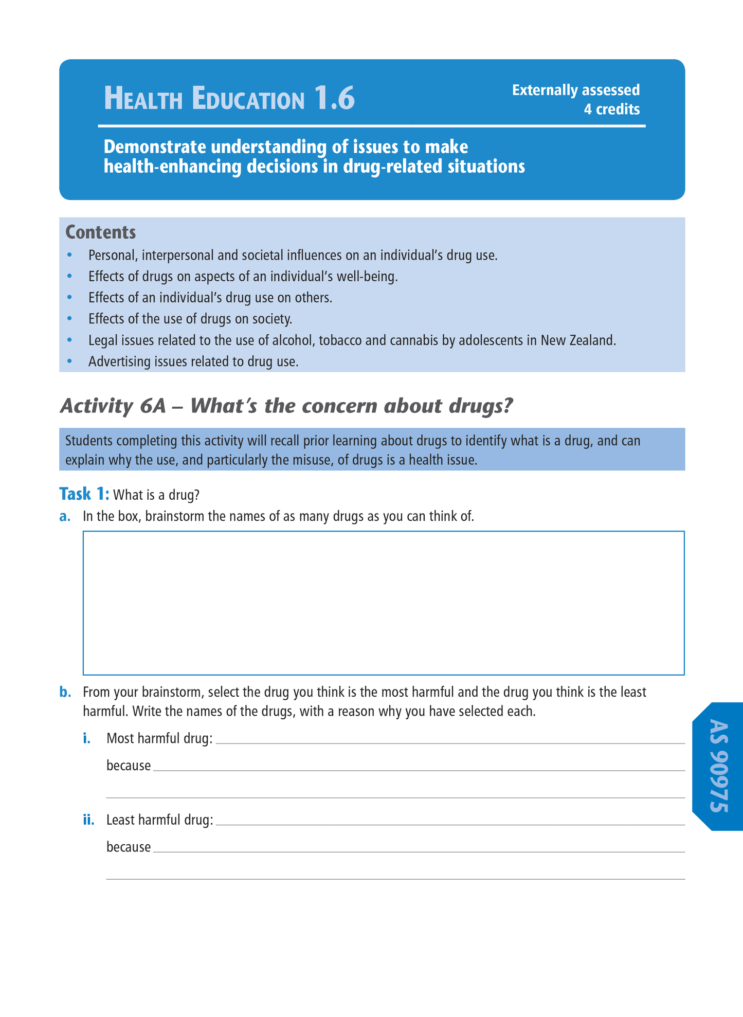 Level 1 Health Education Learning Workbook