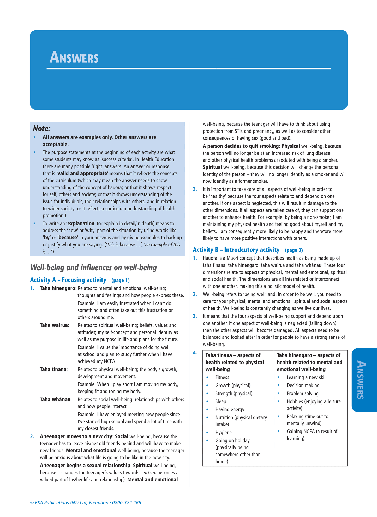 Level 1 Health Education Learning Workbook