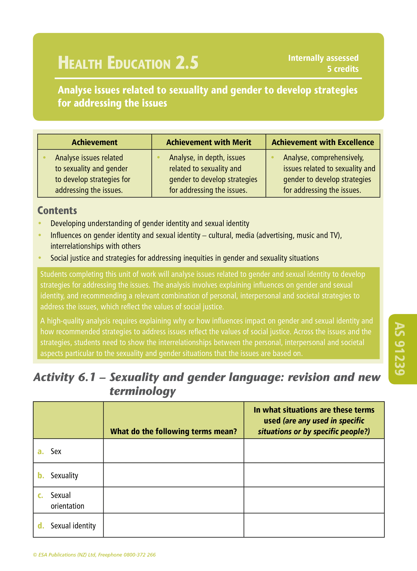Level 2 Health Education Learning Workbook