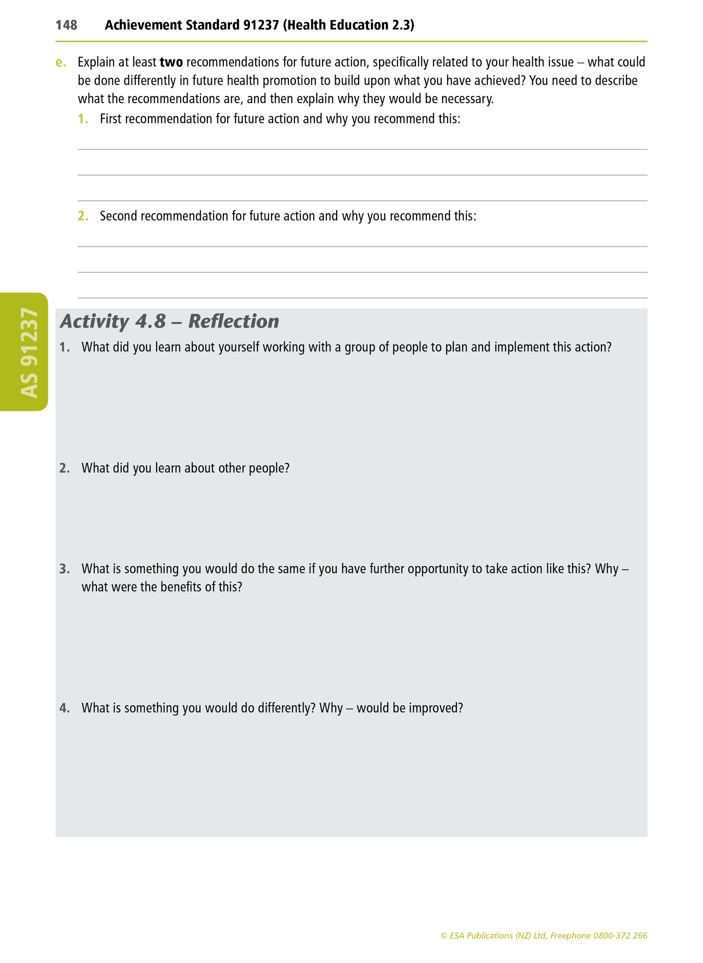 Level 2 Health Education Learning Workbook