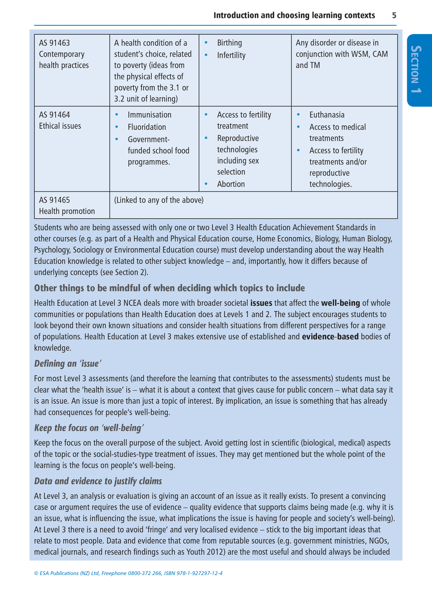 Level 3 Health Education Learning Workbook