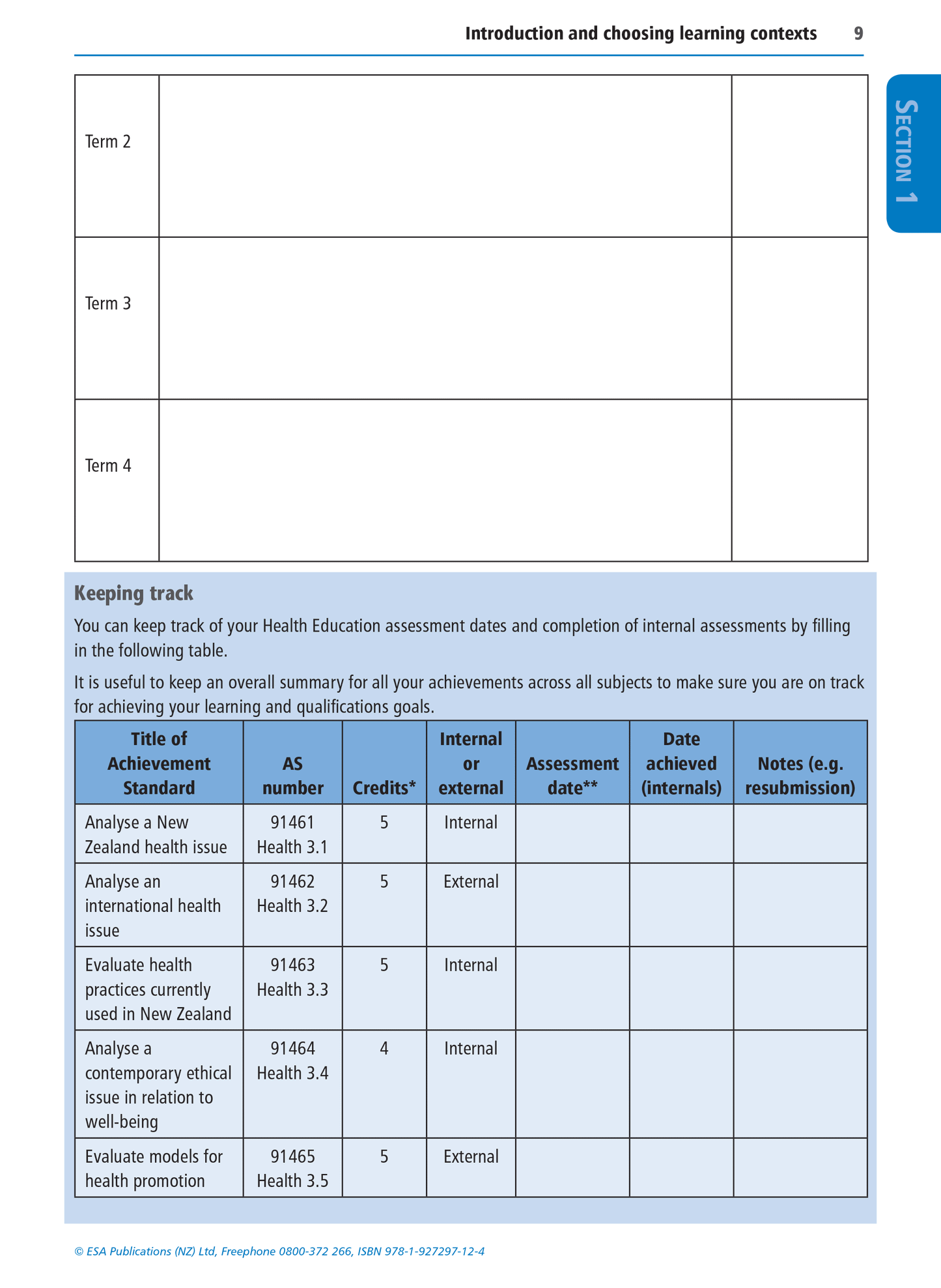 Level 3 Health Education Learning Workbook