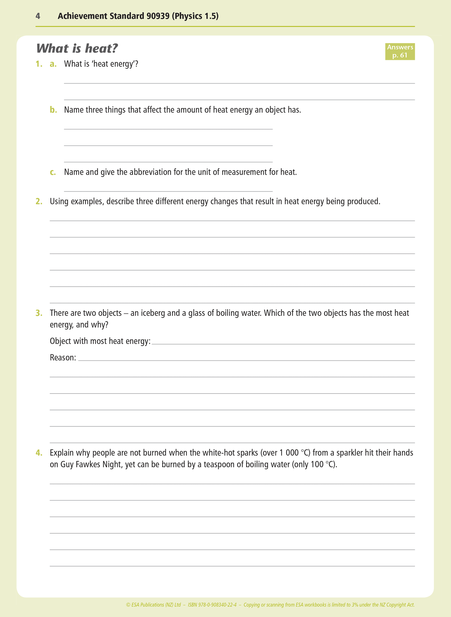 Level 1 Heat 1.5 Learning Workbook
