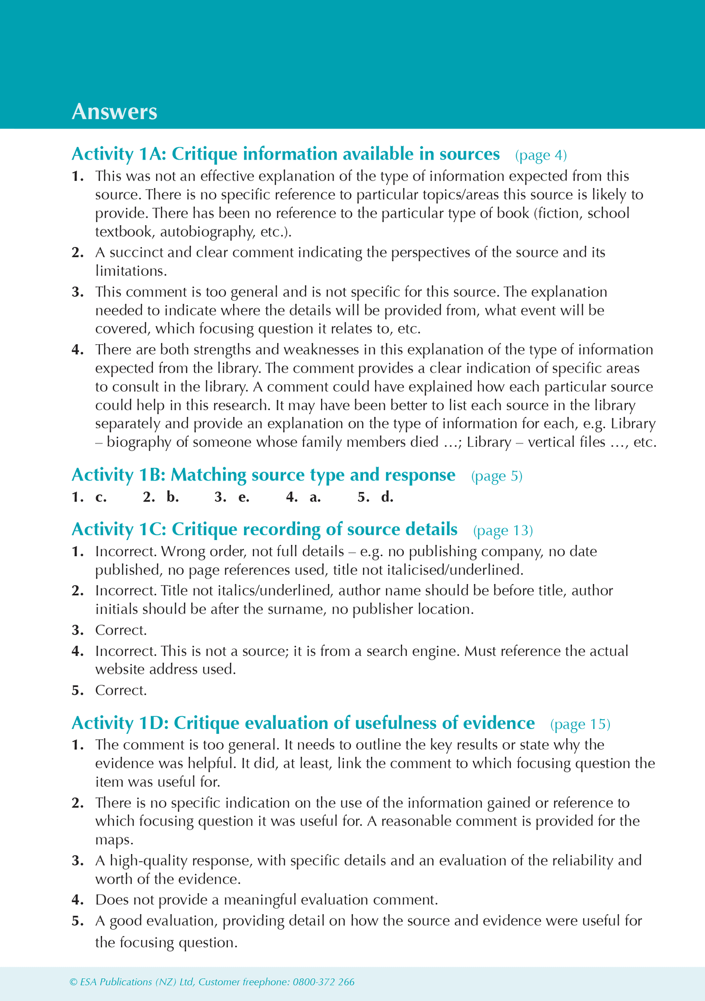 Level 1 History ESA Study Guide