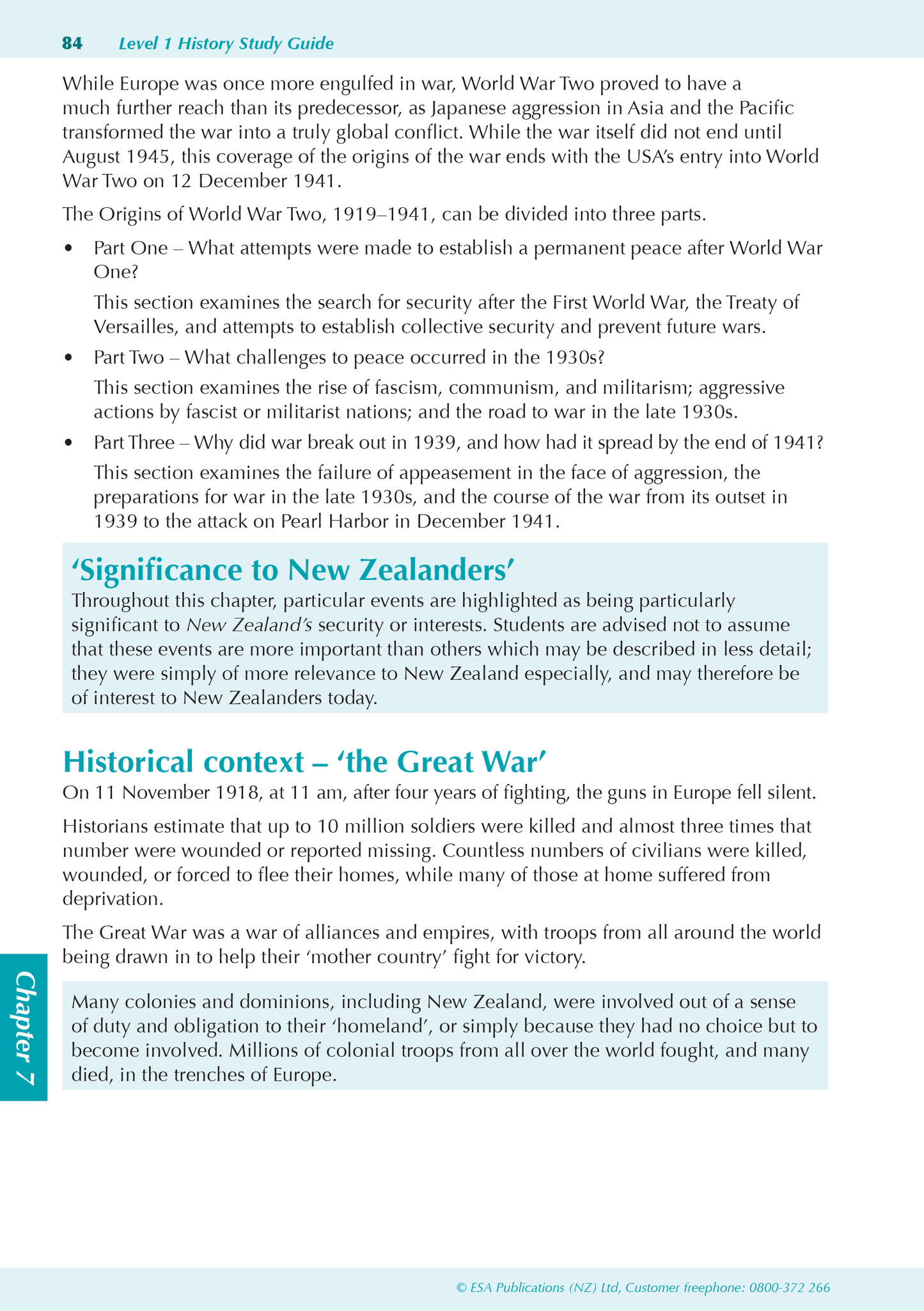 Level 1 History ESA Study Guide