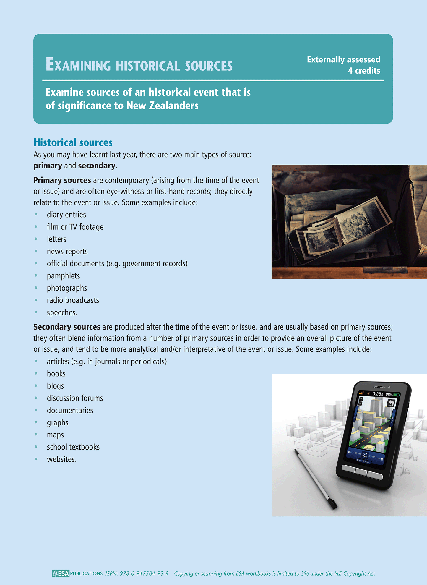 Level 2 Examining Historical Sources 2.3 Learning Workbook