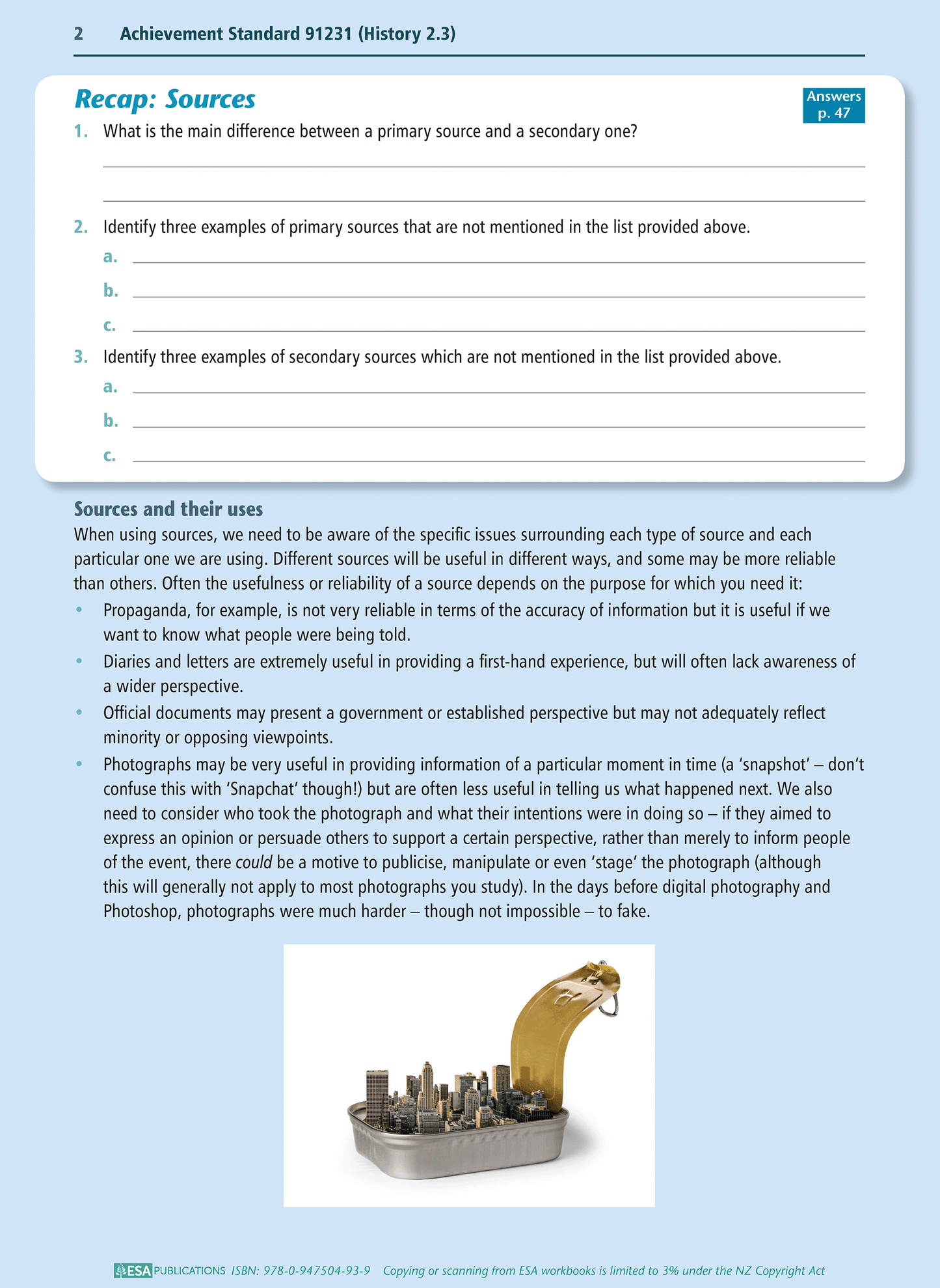 Level 2 Examining Historical Sources 2.3 Learning Workbook