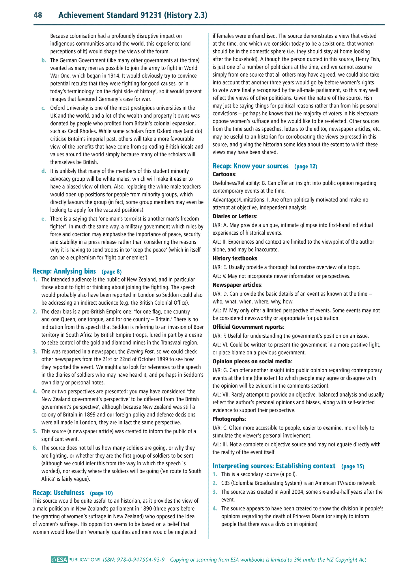 Level 2 Examining Historical Sources 2.3 Learning Workbook