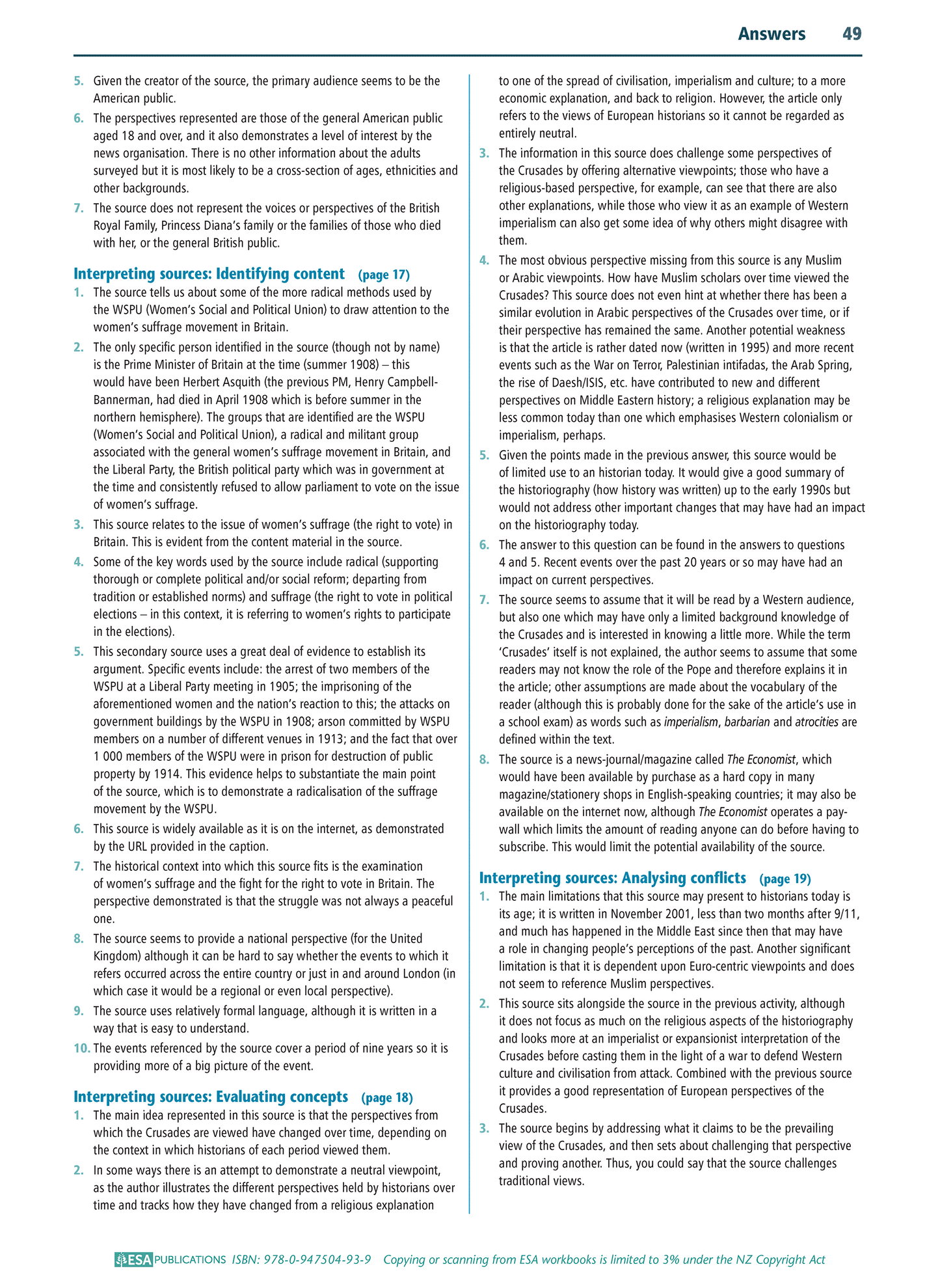 Level 2 Examining Historical Sources 2.3 Learning Workbook
