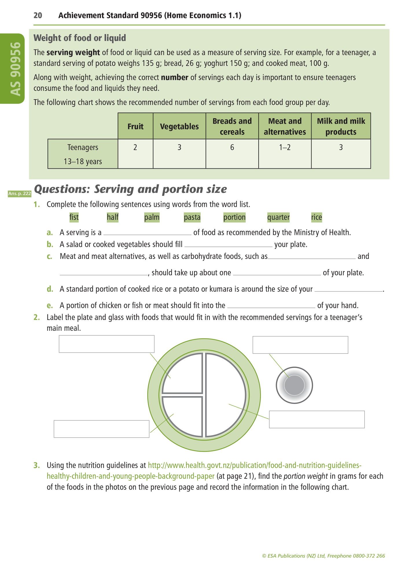 Level 1 Home Economics Learning Workbook