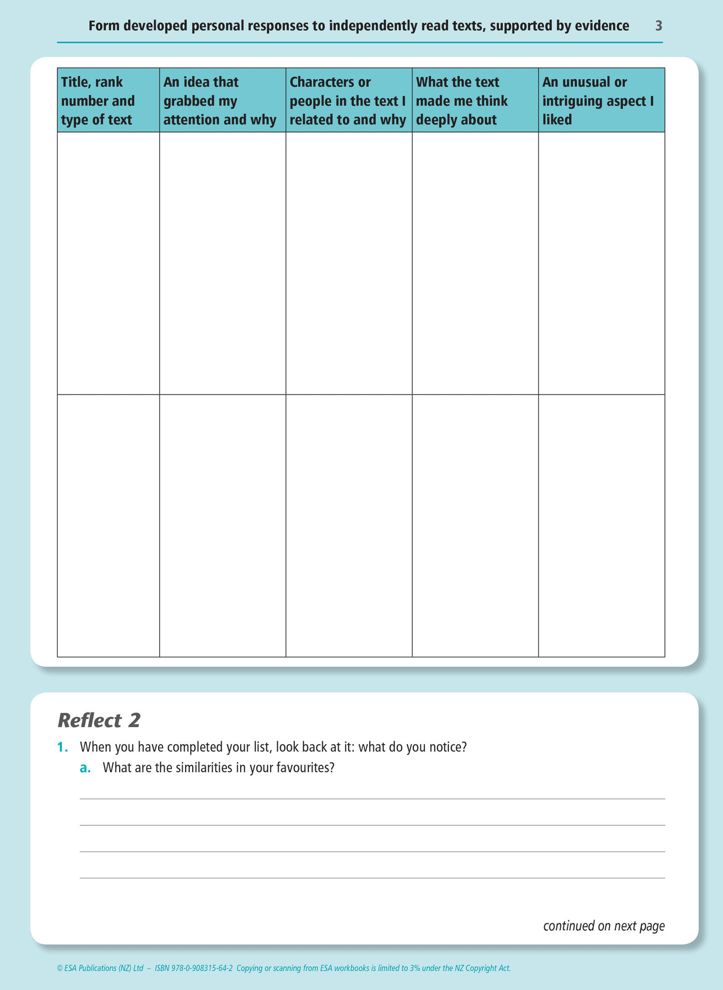 Level 2 Independent Reading 2.9 Learning Workbook