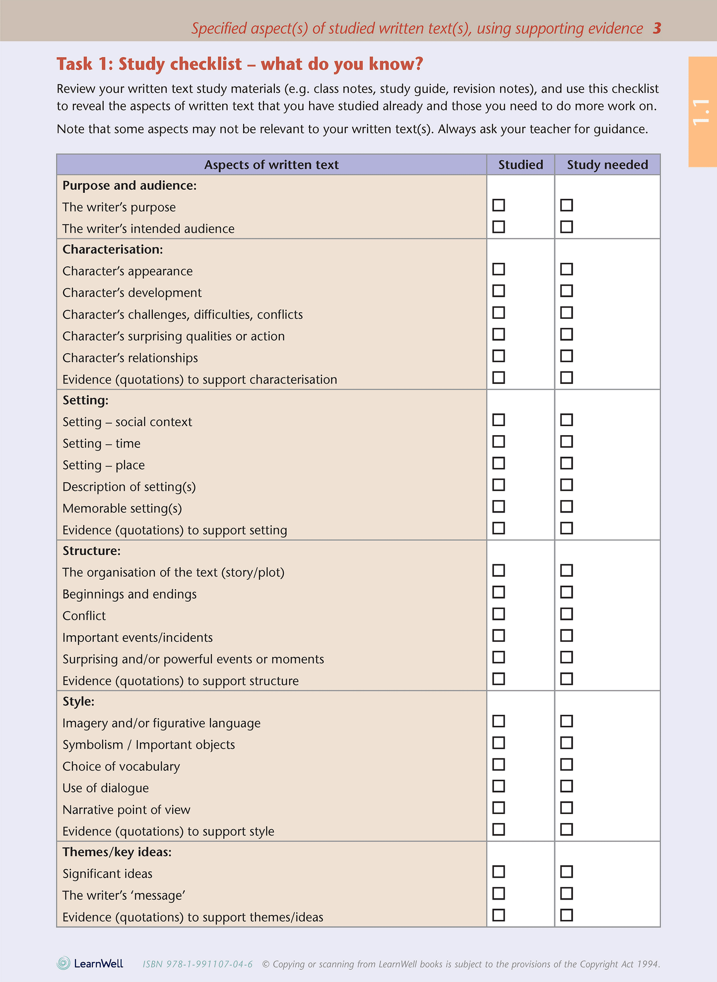 Level 1 English AME Workbook