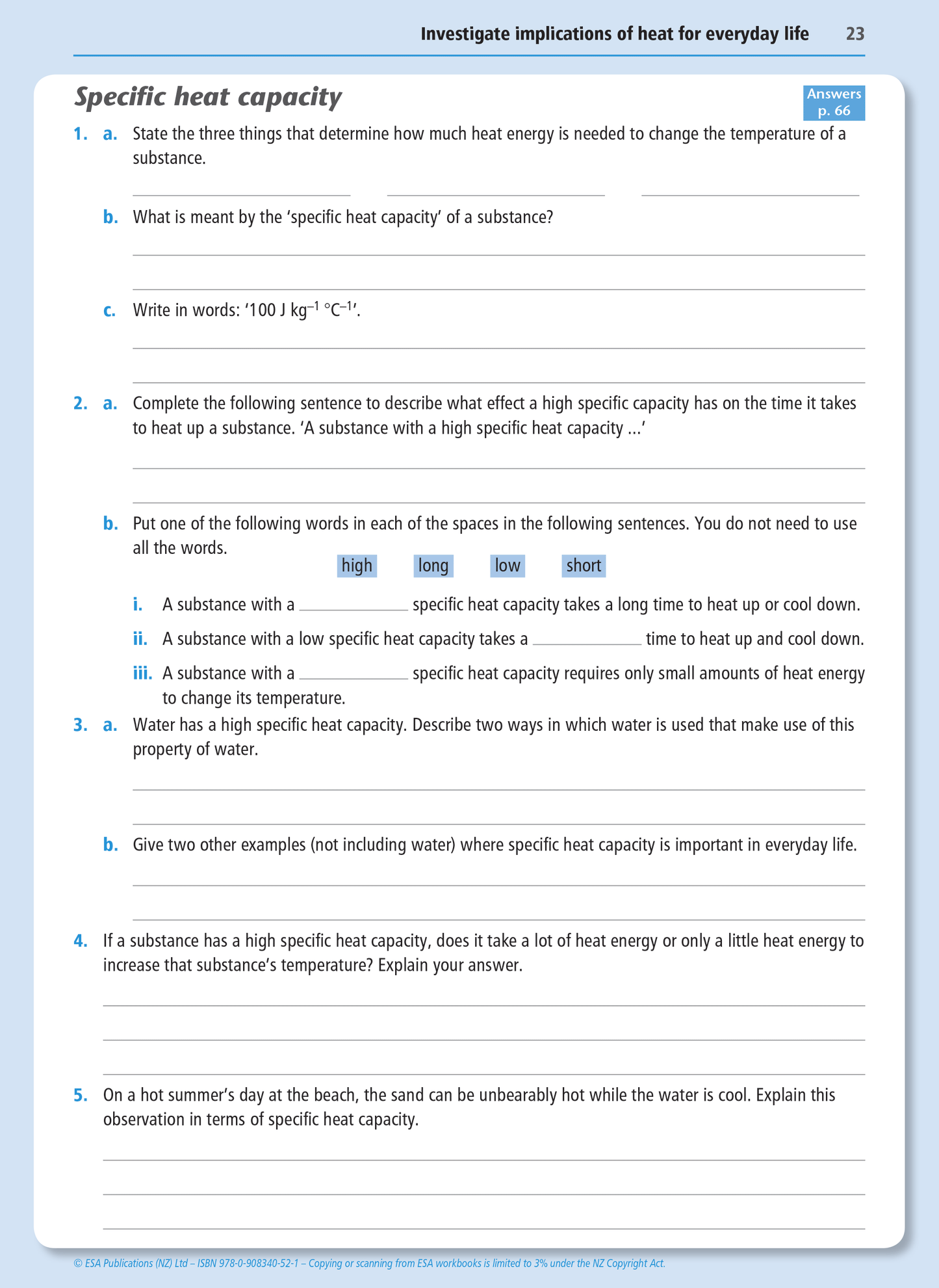 Level 1 Heat for Everyday Life 1.4 Learning Workbook