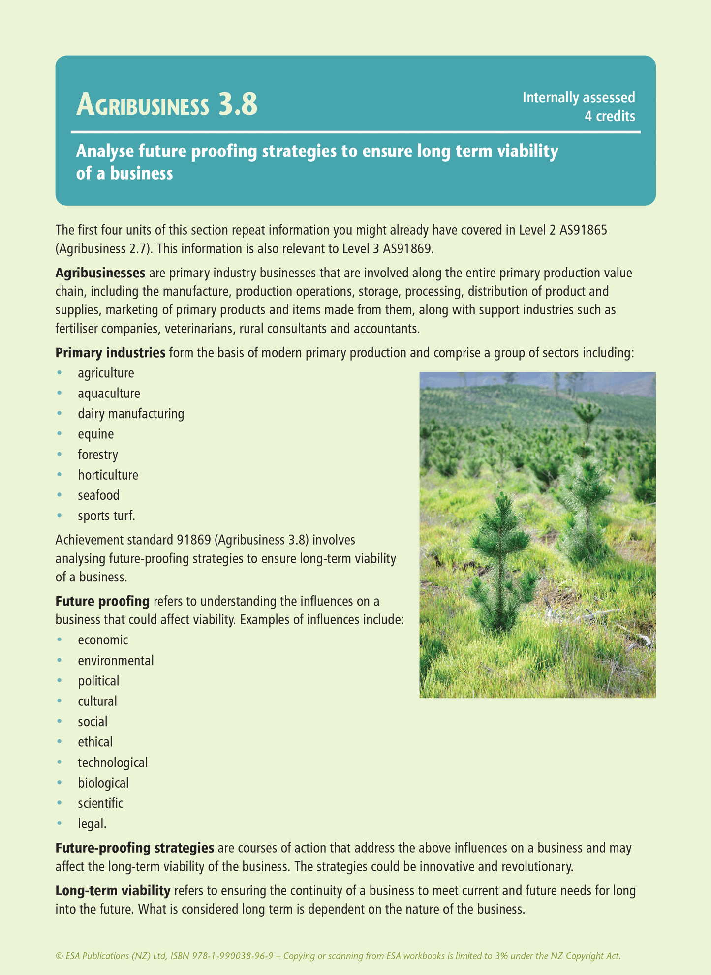 Level 3 Agribusiness Learning Workbook