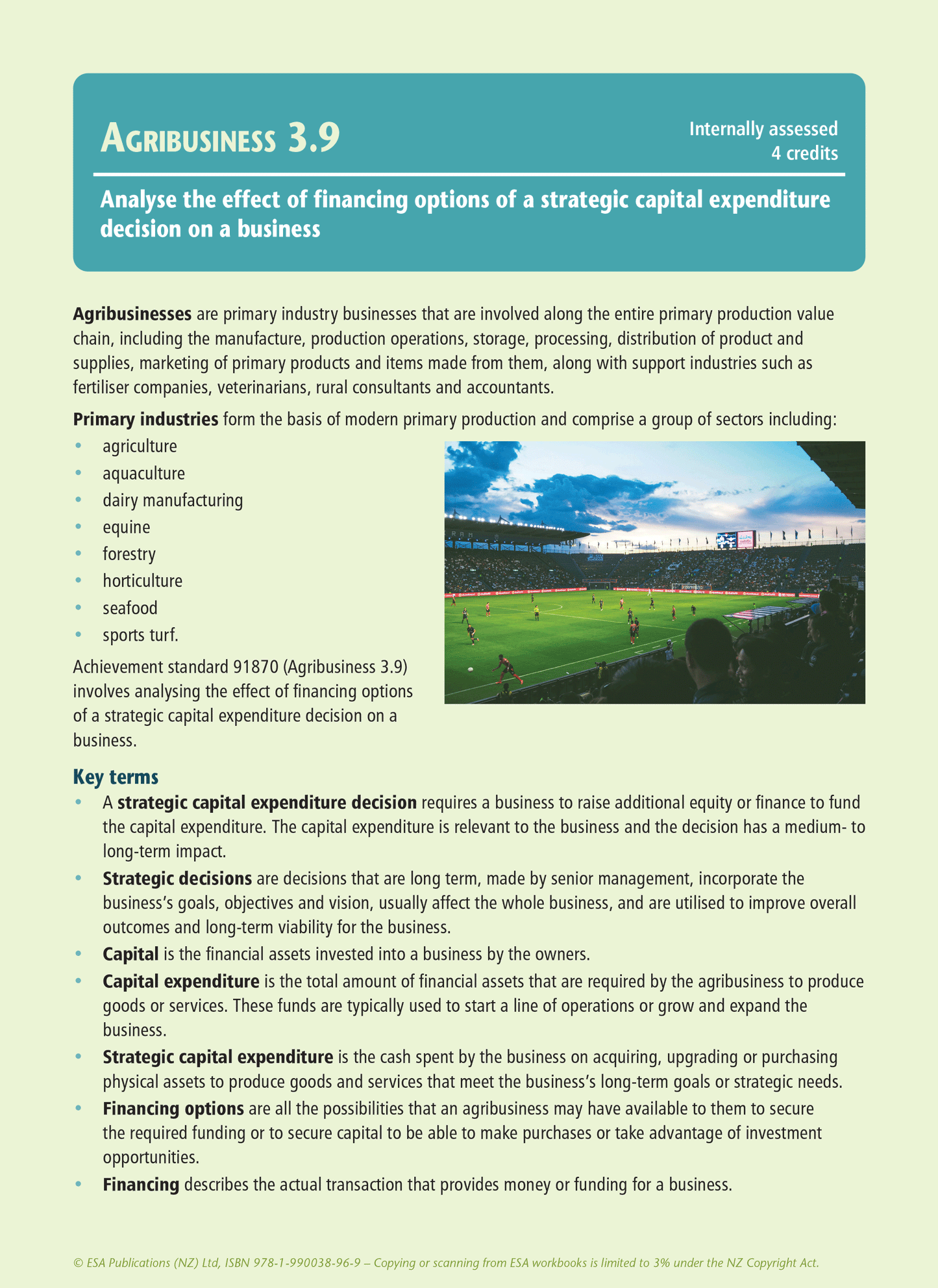 Level 3 Agribusiness Learning Workbook