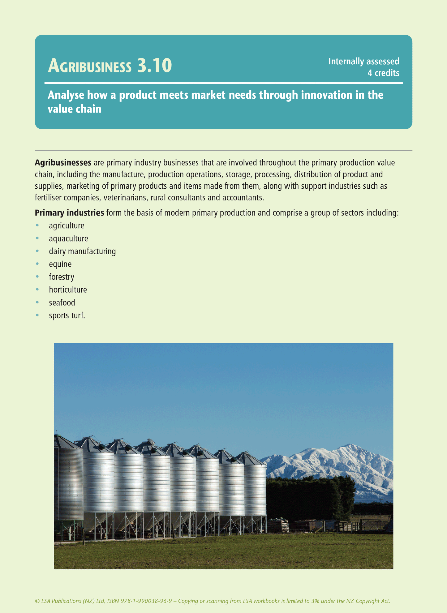 Level 3 Agribusiness Learning Workbook