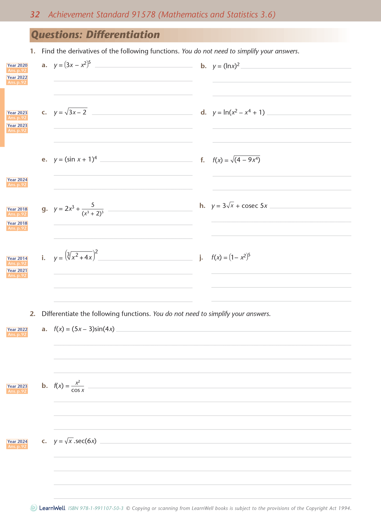 Level 3 Calculus AME Workbook