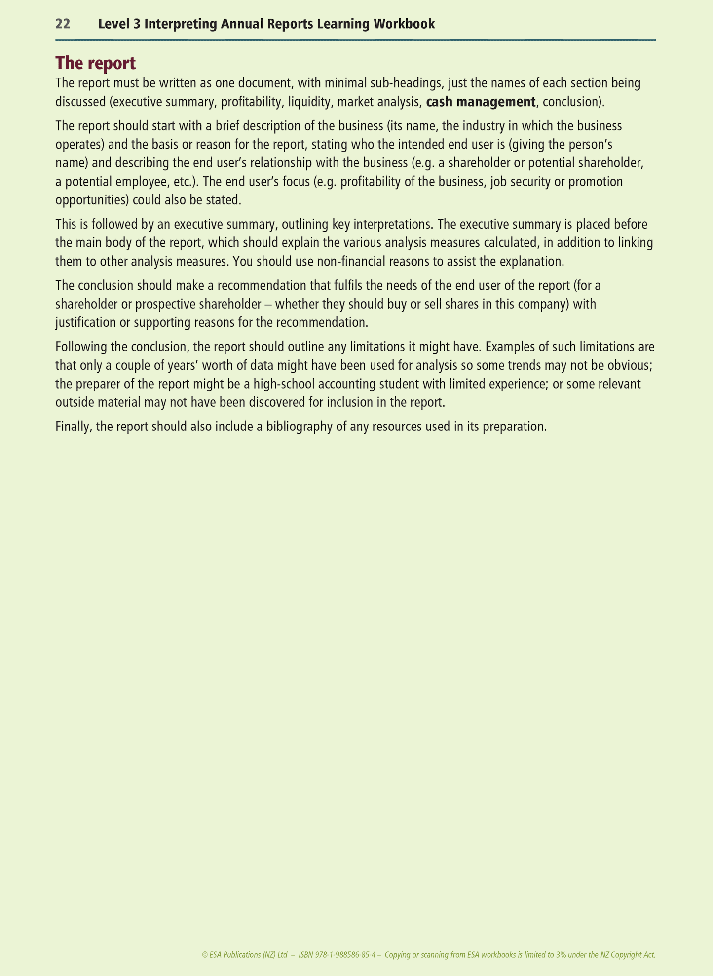 Level 3 Interpreting Annual Reports 3.4 Learning Workbook