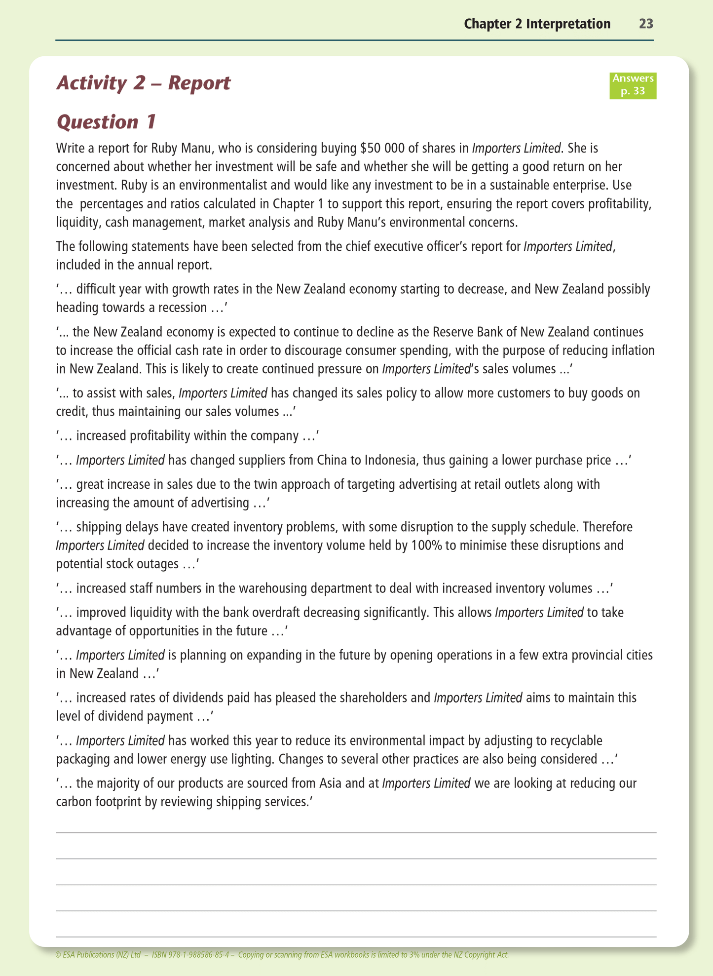 Level 3 Interpreting Annual Reports 3.4 Learning Workbook