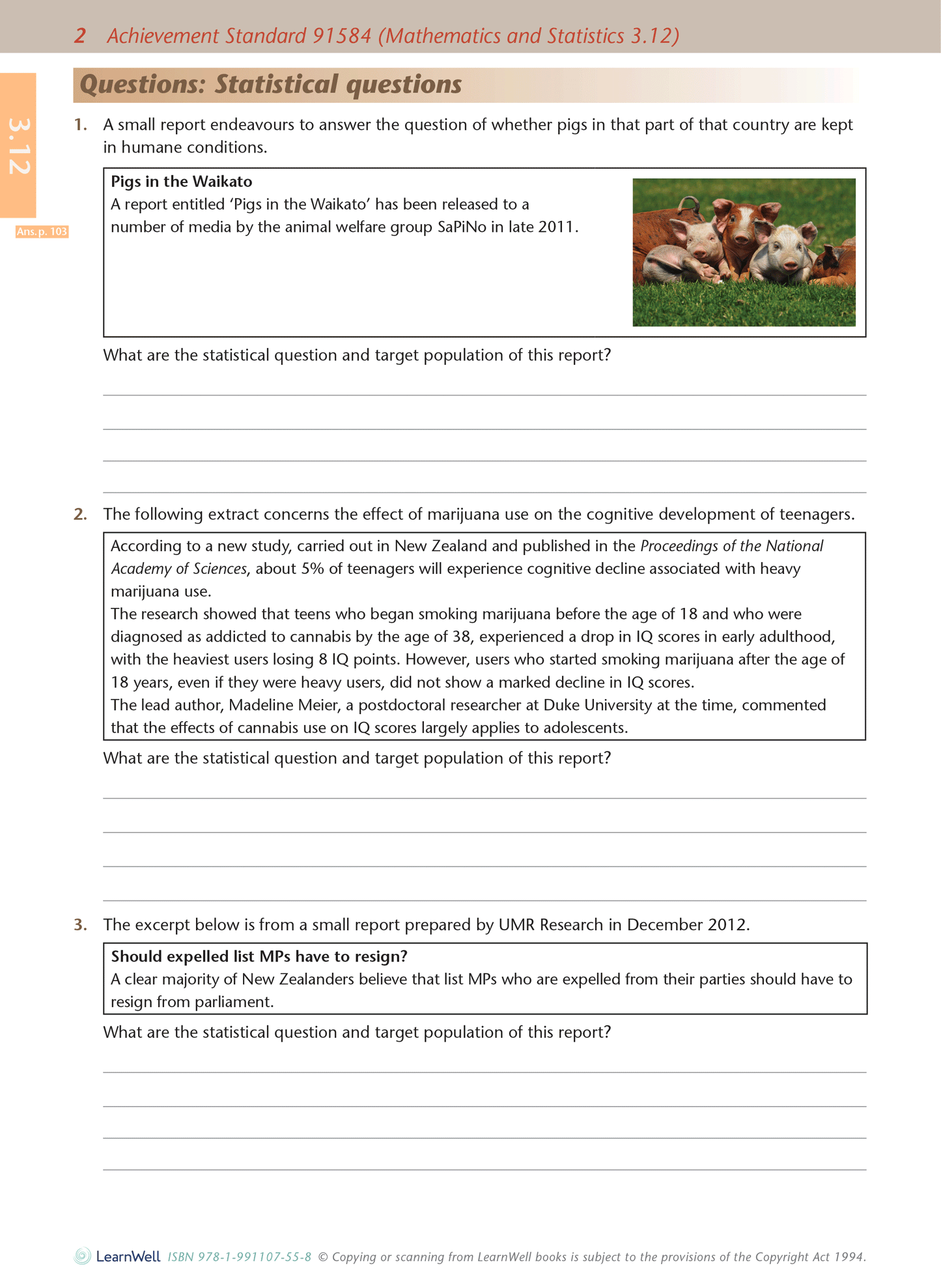 Level 3 Statistics AME Workbook