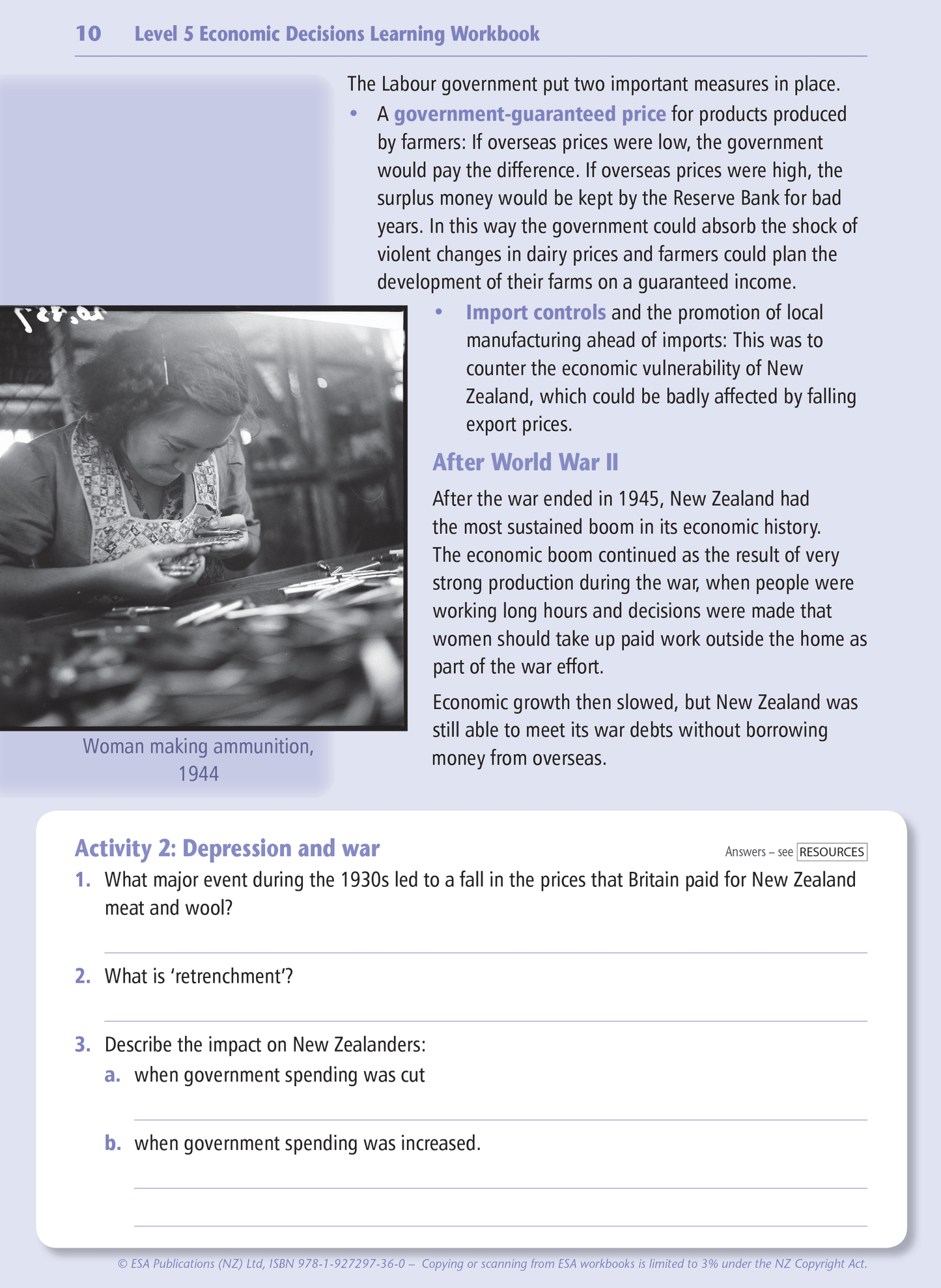 Level 5 Economic Decisions Learning Workbook
