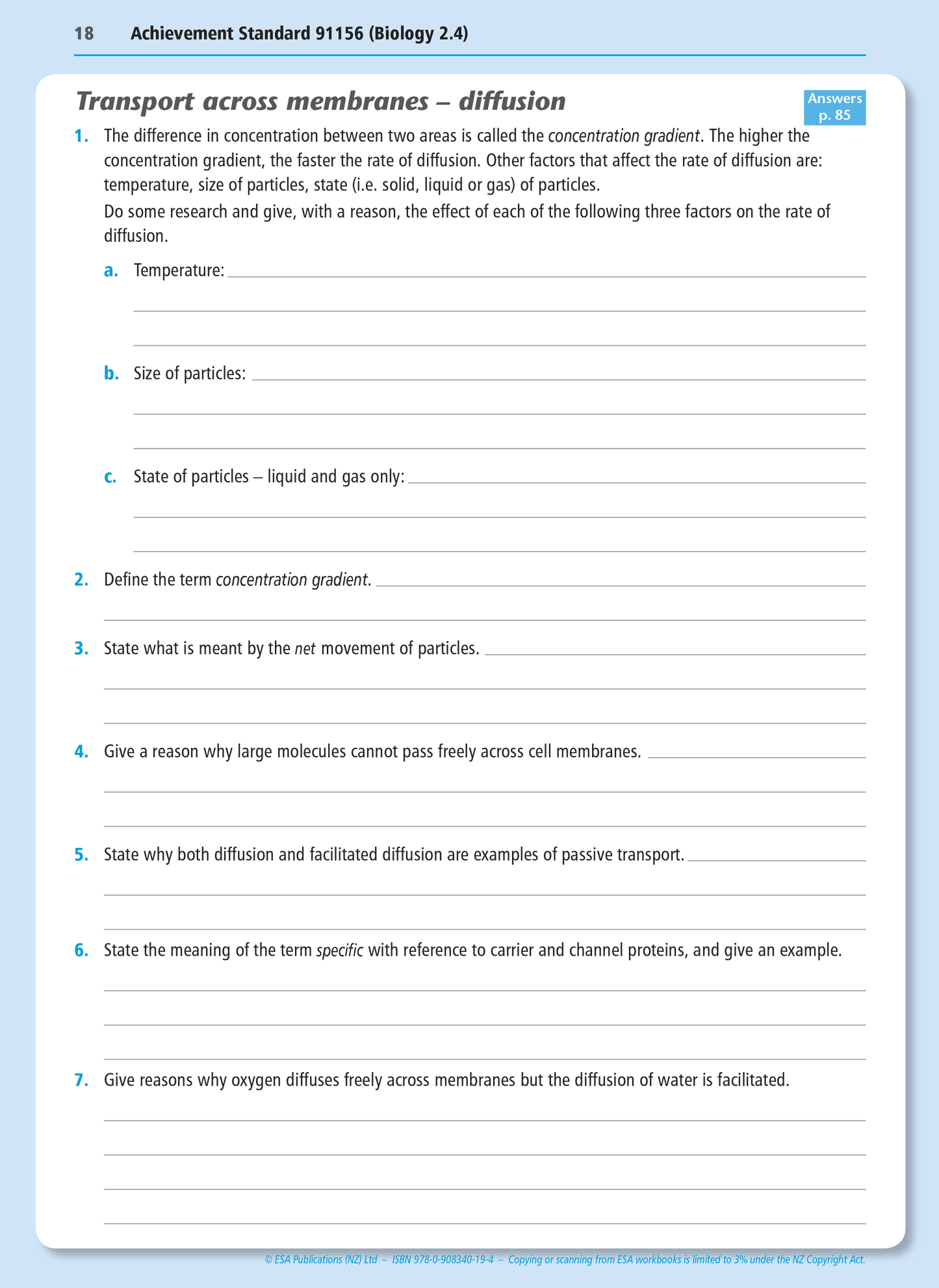 Level 2 Life Processes at the Cellular Level 2.4 Learning Workbook