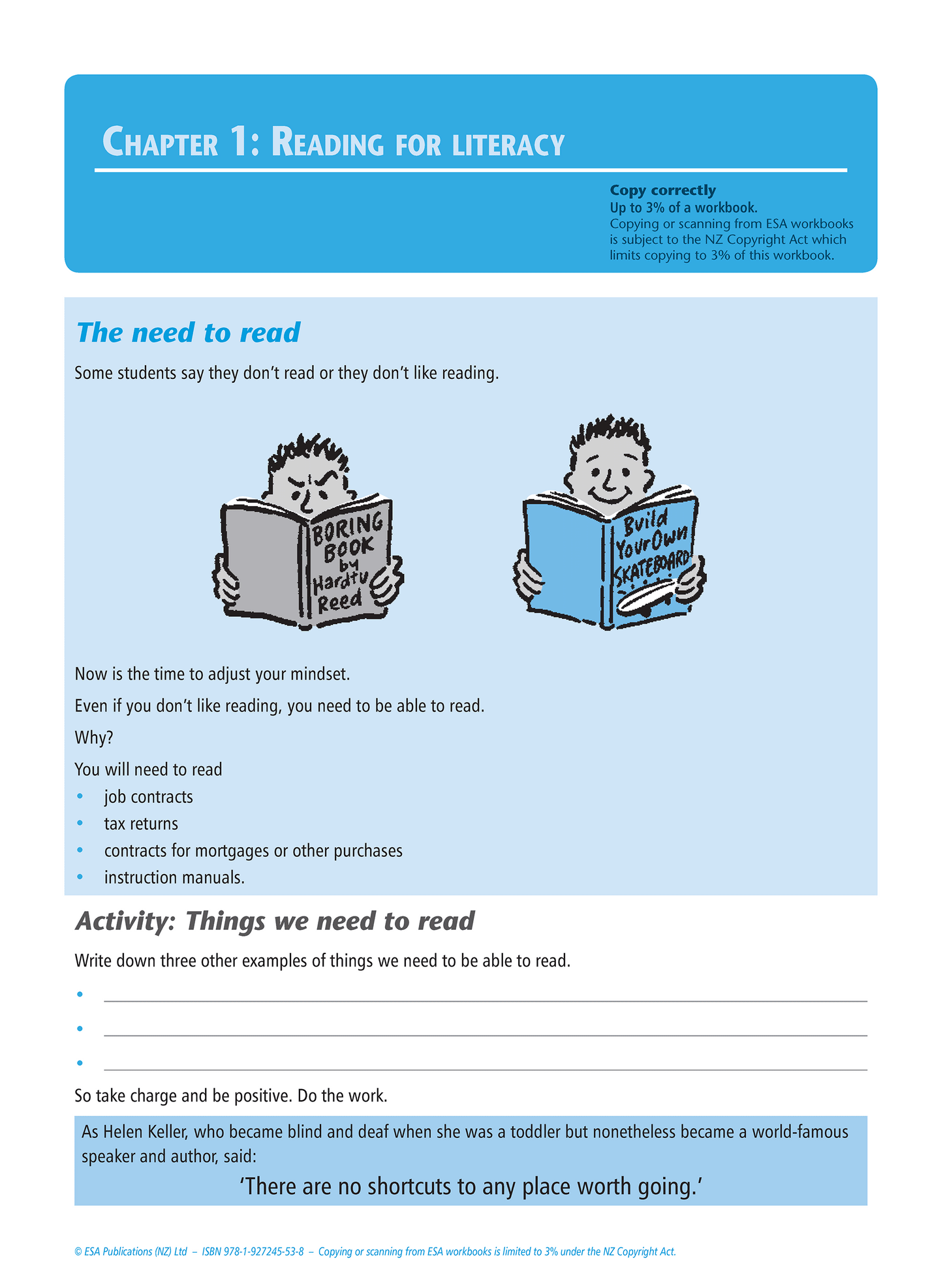 Level 1 Literacy Learning Workbook