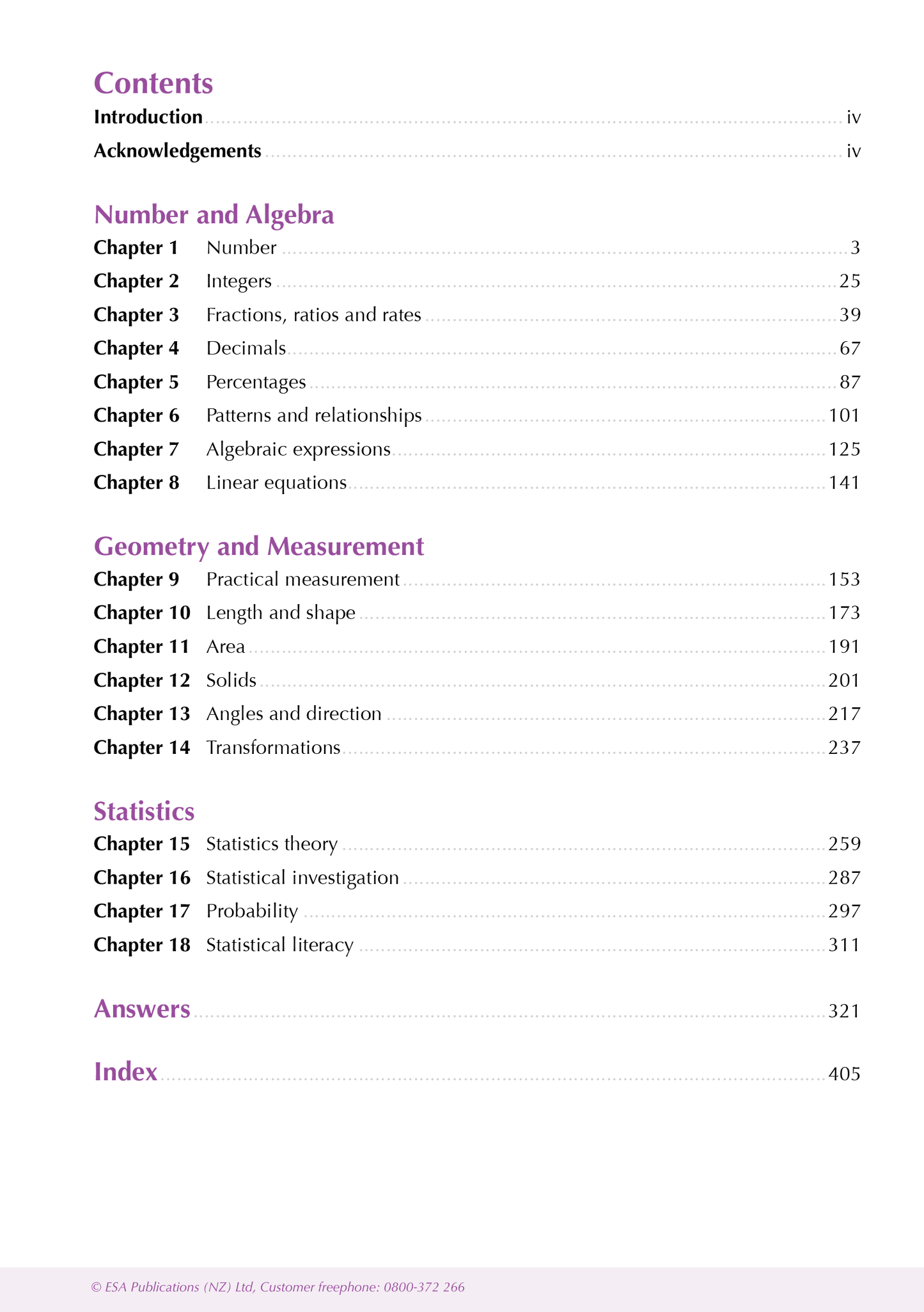 Year 9 Mathematics and Statistics ESA Study Guide