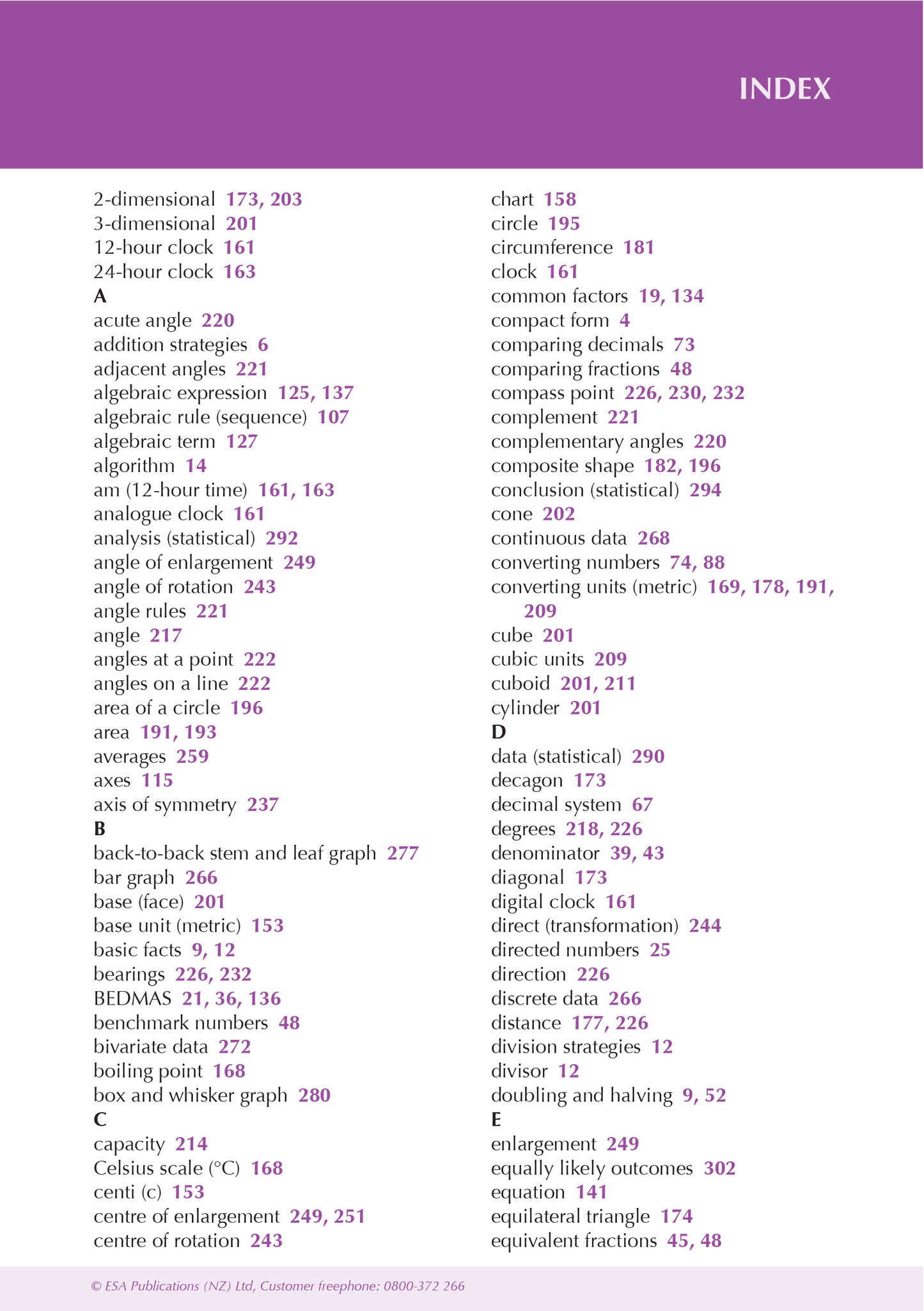 Year 9 Mathematics and Statistics ESA Study Guide