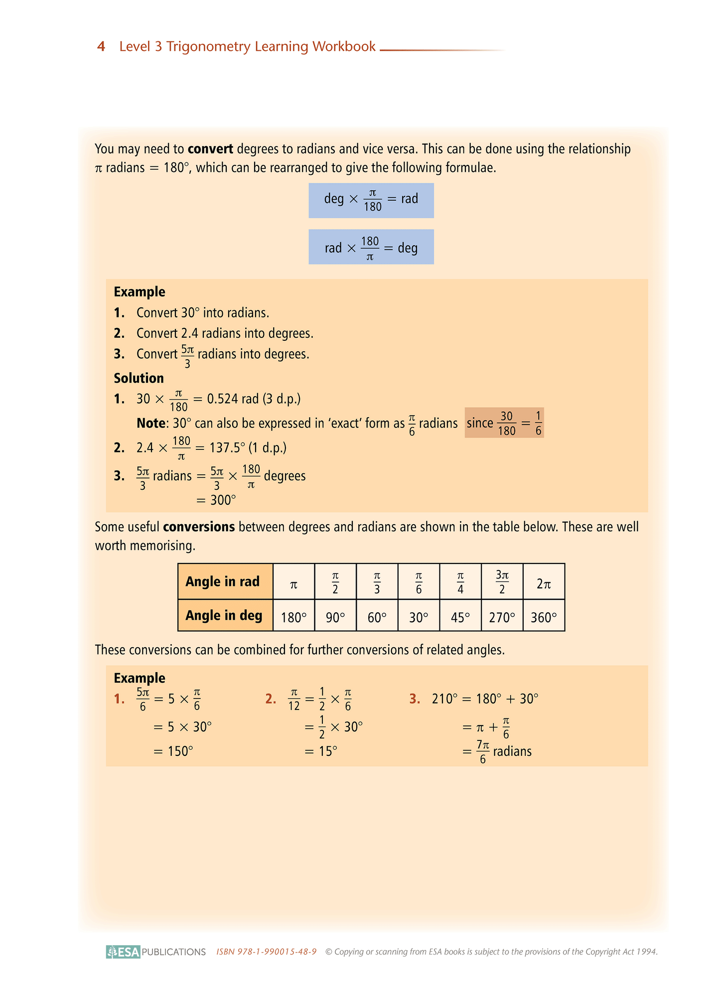 Level 3 Trigonometry 3.3 Learning Workbook