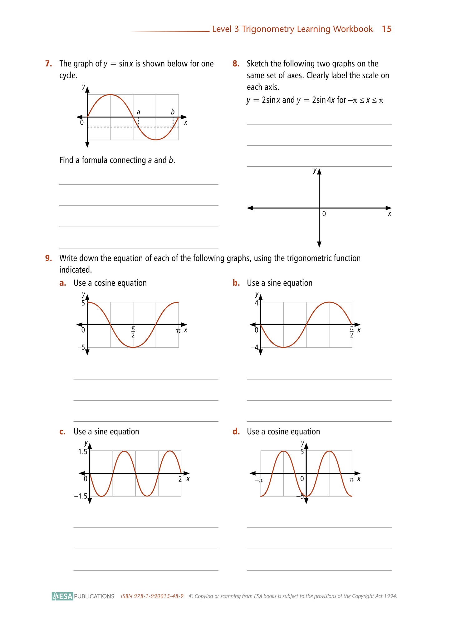 Level 3 Trigonometry 3.3 Learning Workbook