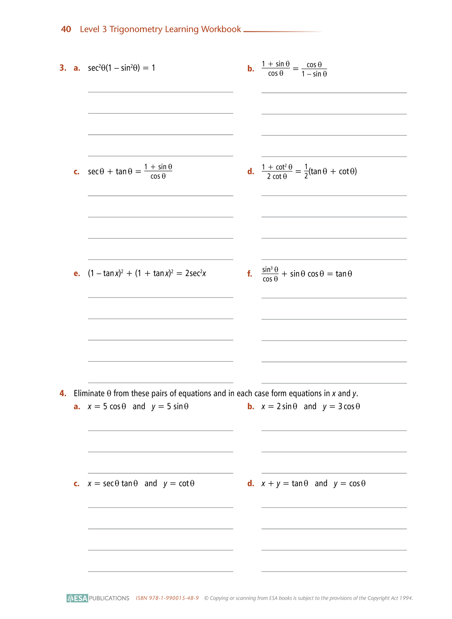 Level 3 Trigonometry 3.3 Learning Workbook