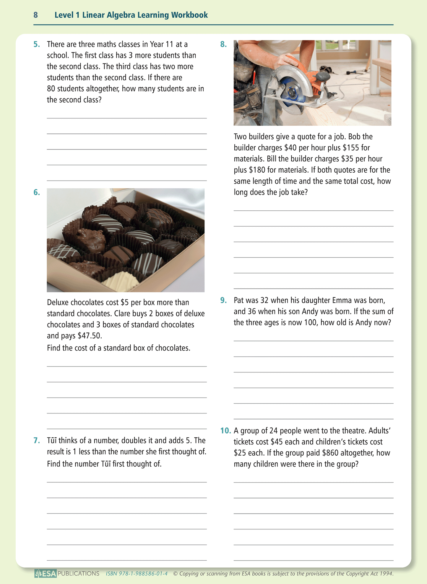 Level 1 Linear Algebra 1.4 Learning Workbook