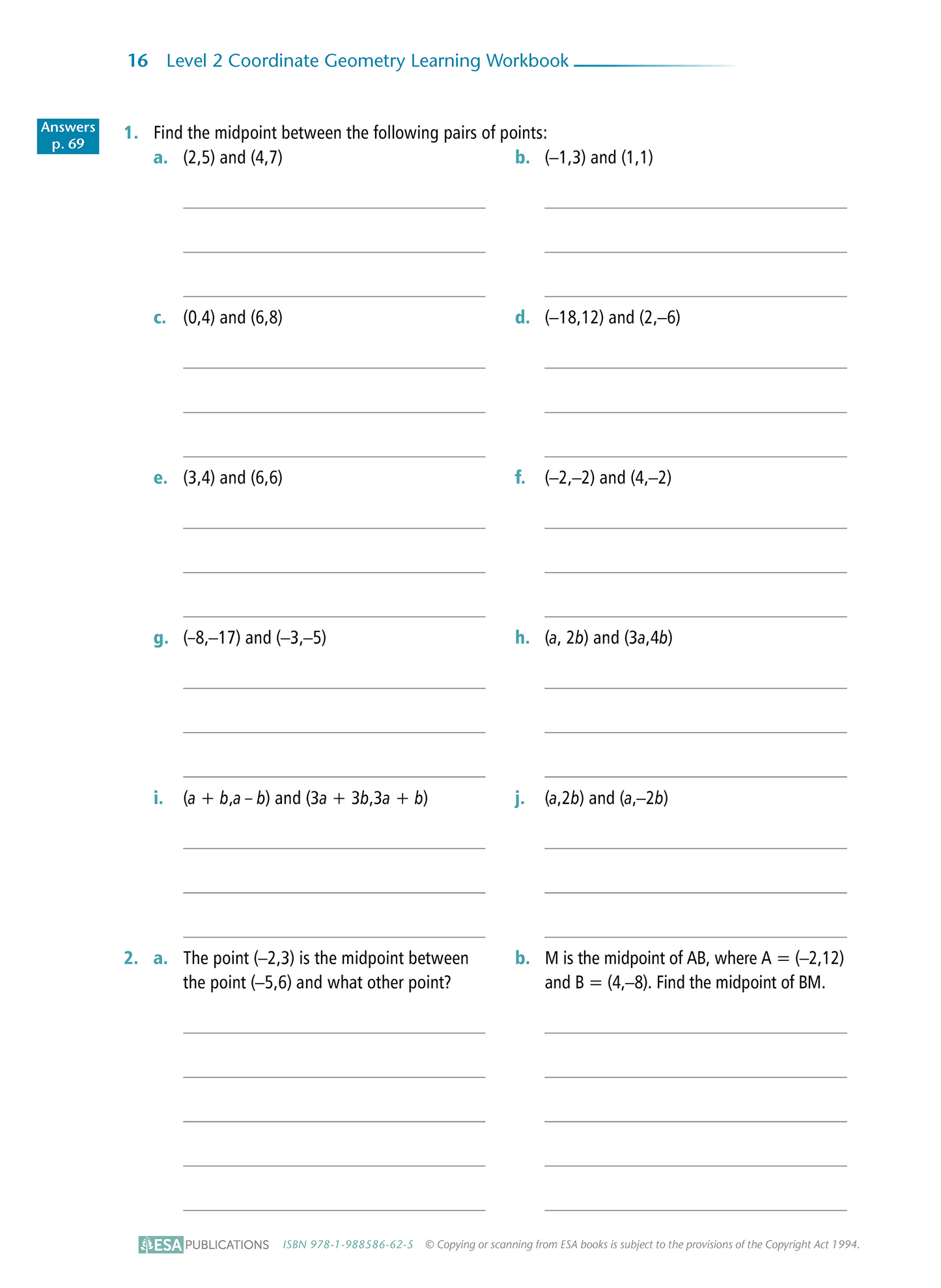 Level 2 Coordinate Geometry 2.1 Learning Workbook