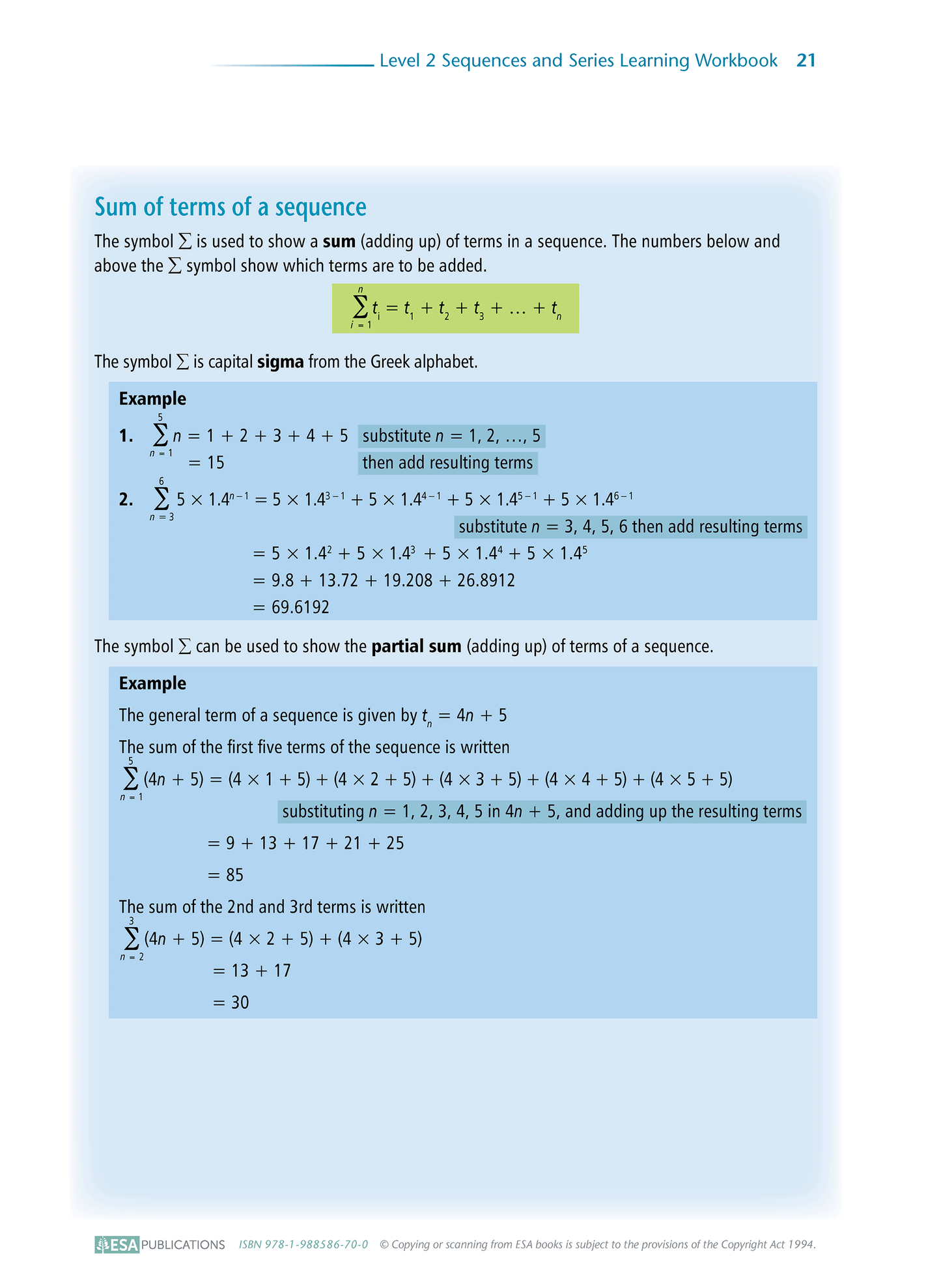 Level 2 Sequences and Series 2.3 Learning Workbook - SPECIAL (damaged stock at $5 each)